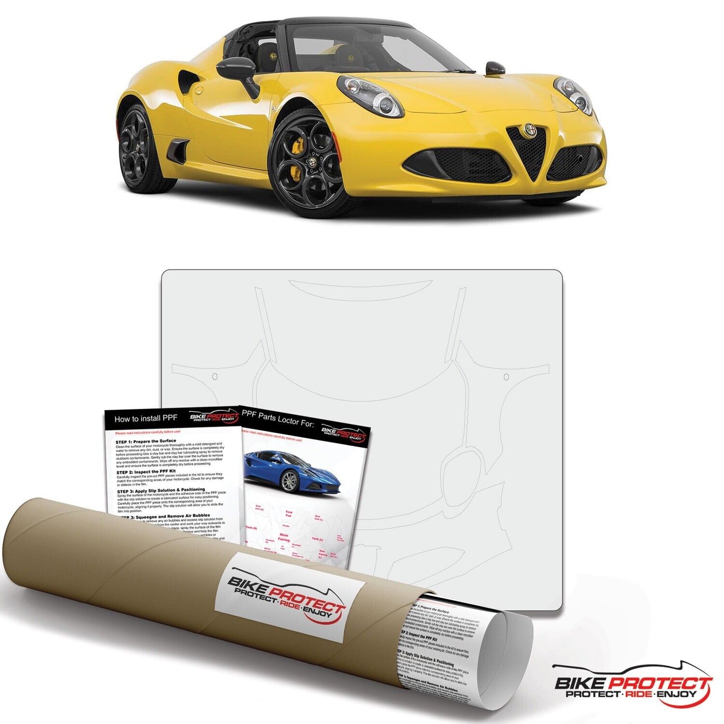 Alfa Romeo 4c (2013 - 2018) PPF Paint Protection Film Kit