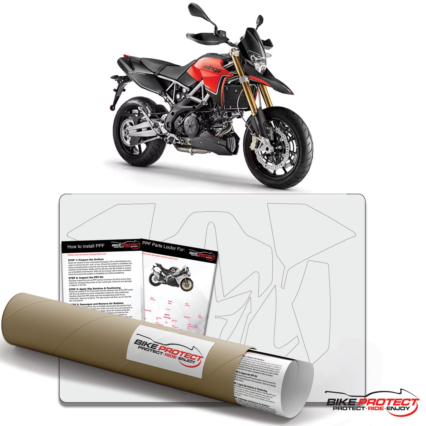 Aprilia Dorsodura 750 (2008 - 2015) PPF Pre-Cut Paint Protection Film Kit
