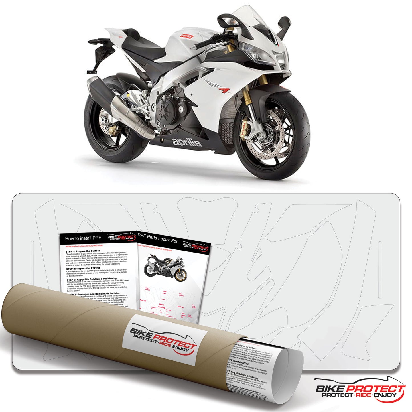 Aprilia RSV4 Factory (2009 - 2014) PPF Paint Protection Film Kit