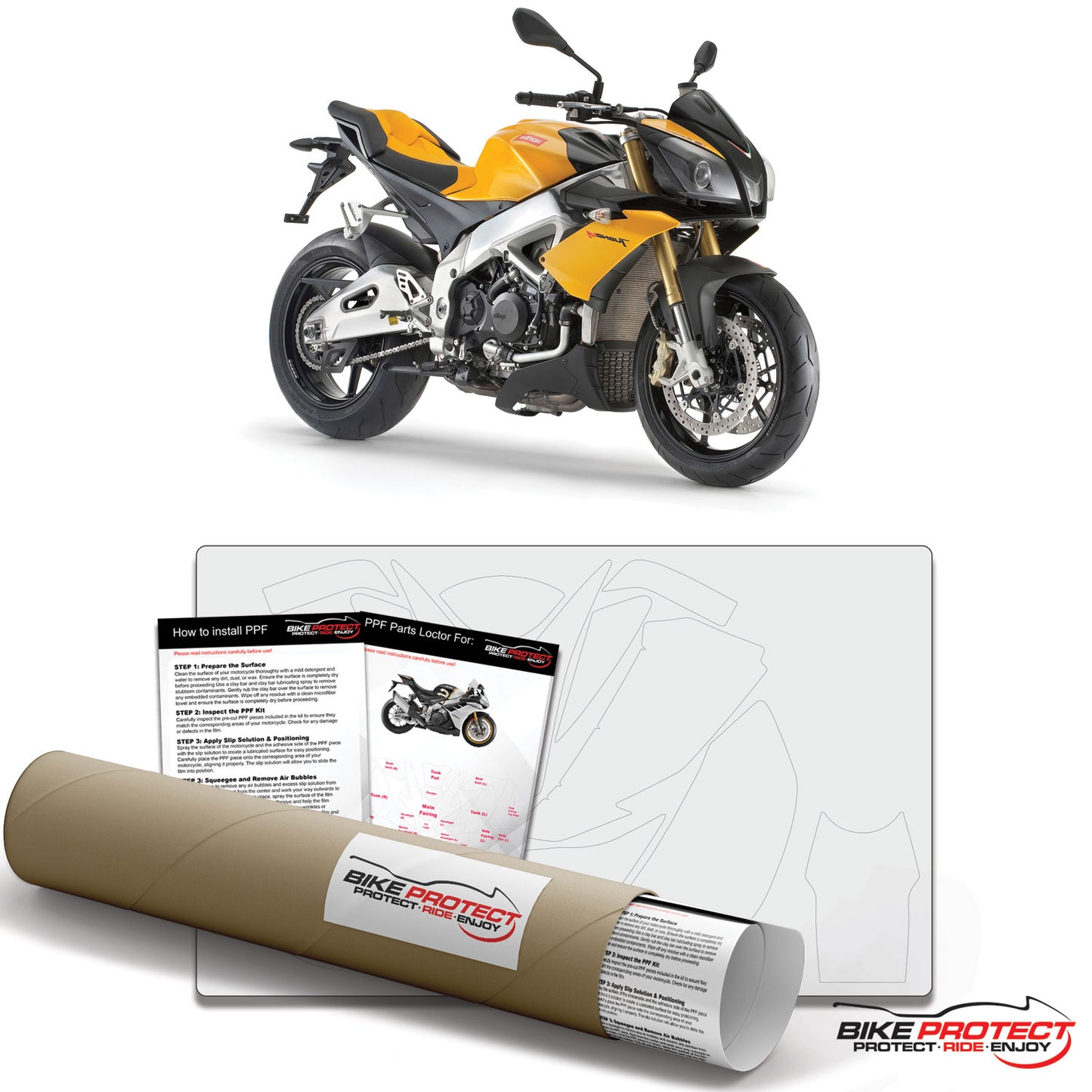 Aprilia Tuono V4 (2011 - 2014) PPF Paint Protection Film Kit