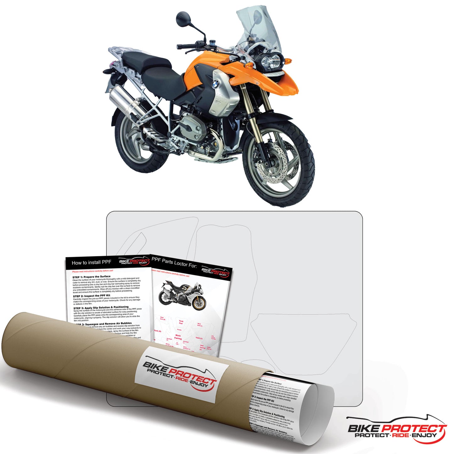 BMW R1200 GS Adventure (2008 - 2013) PPF Paint Protection Film Kit