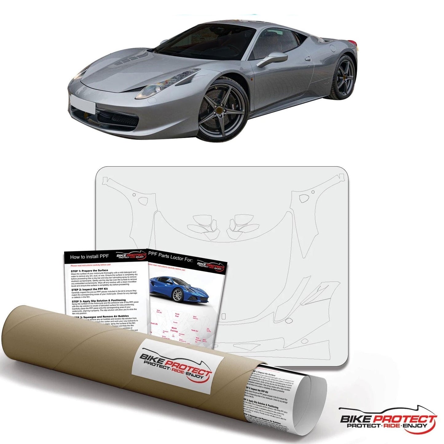Ferrari 458 Italia (2009 - 2015) PPF Paint Protection Film Kit