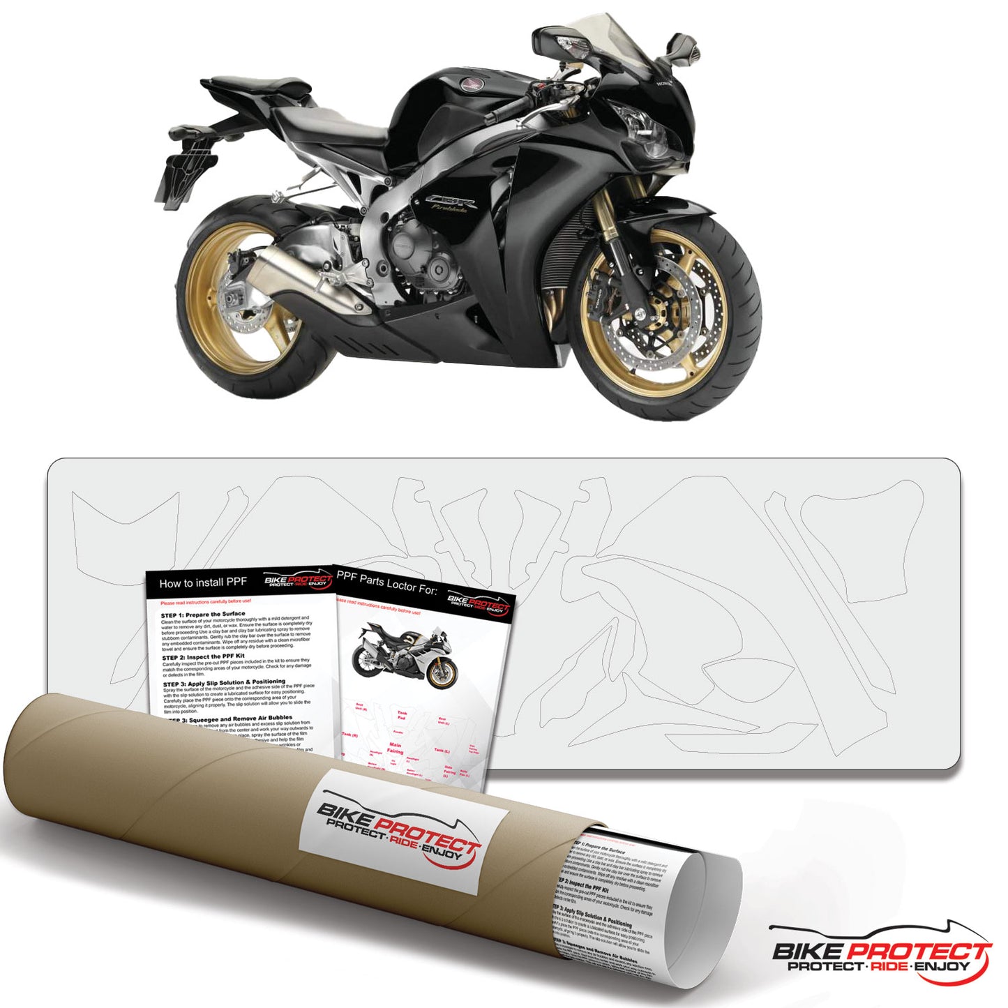 Honda CBR1000 RR (2008-2011) PPF Paint Protection Film Kit