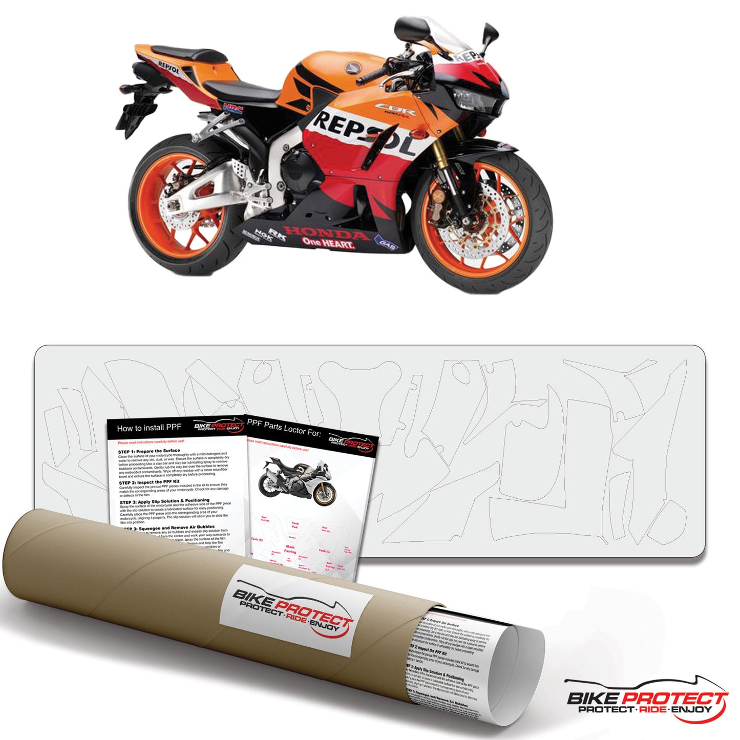 Honda CBR600 RR (2013-2017) PPF Paint Protection Film Kit