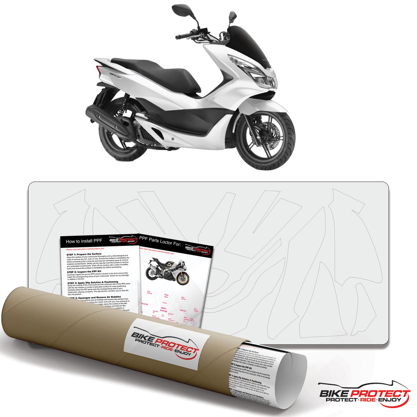 Honda PCX125 (2010-2013) PPF Paint Protection Film Kit