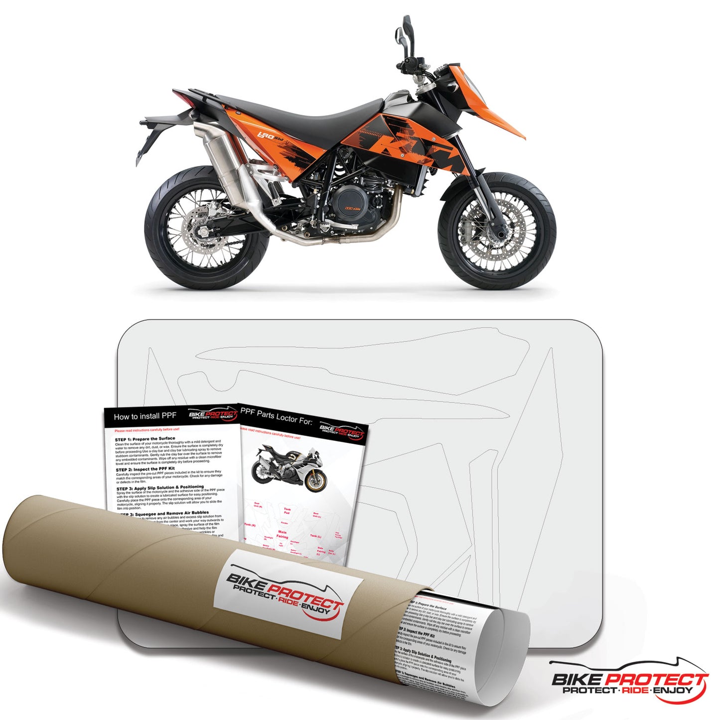 KTM 690 SM (2007-2011) PPF Paint Protection Film Kit