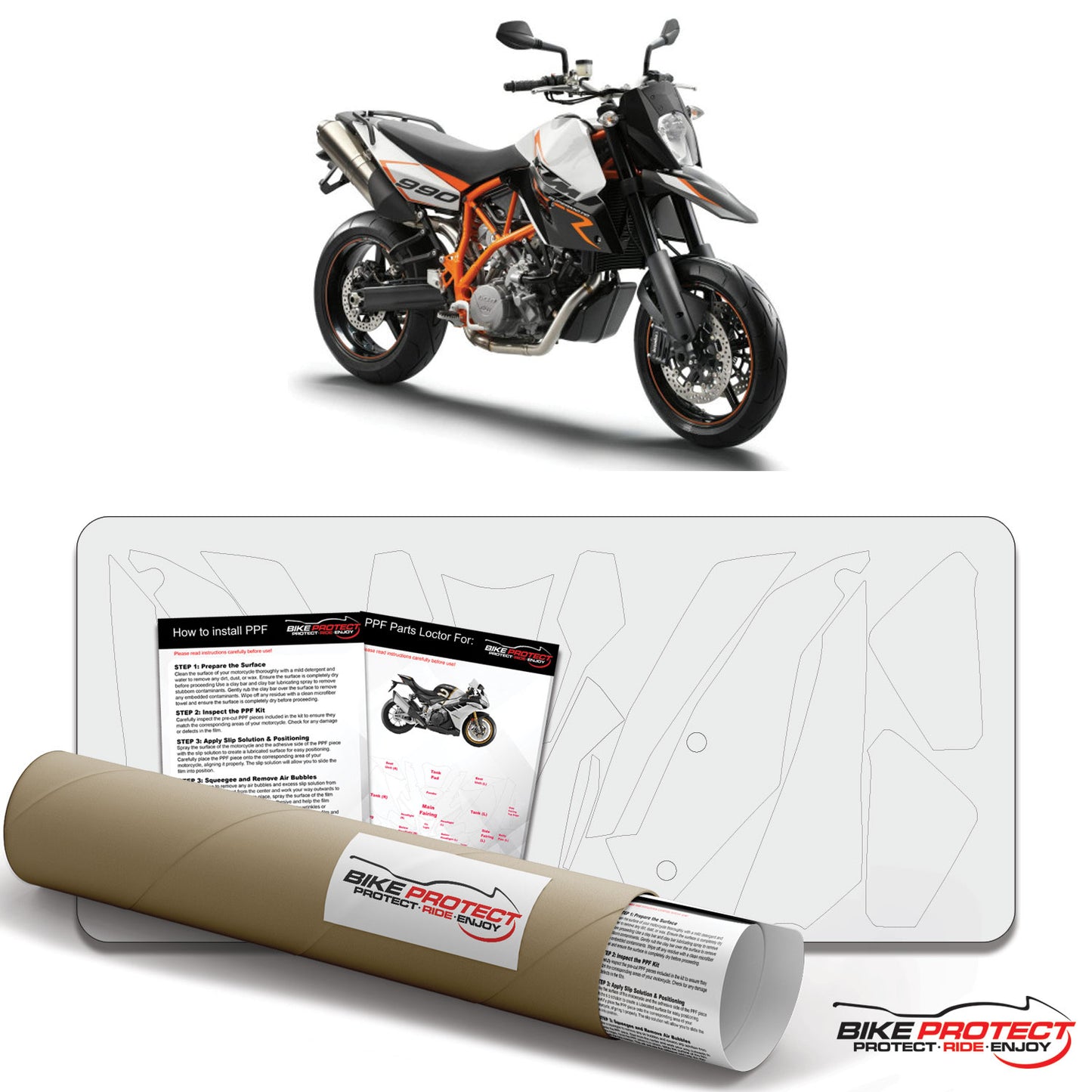 KTM 990 Supermoto R (2009-2013) PPF Paint Protection Film Kit