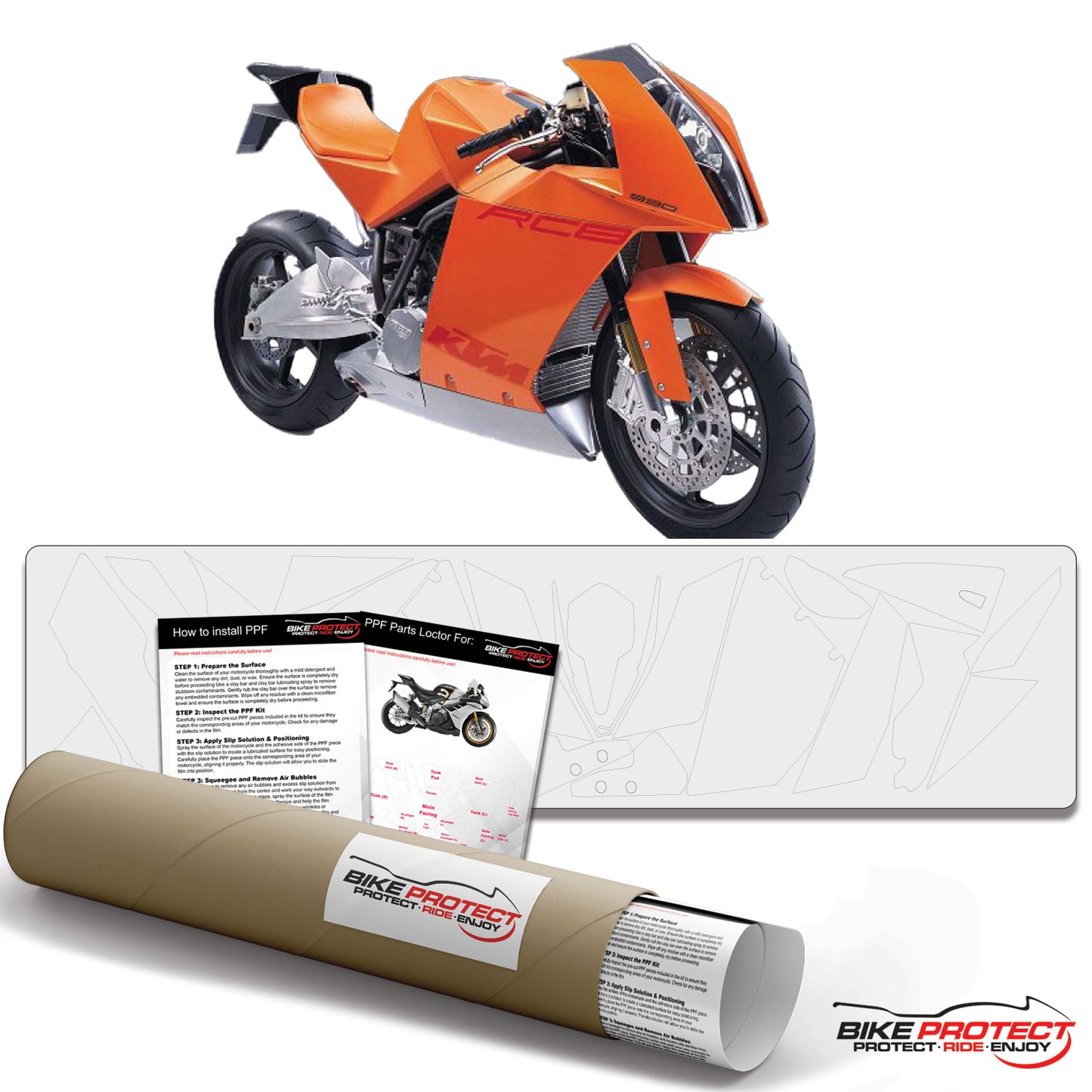 KTM RC8 (2008-2015) PPF Paint Protection Film Kit