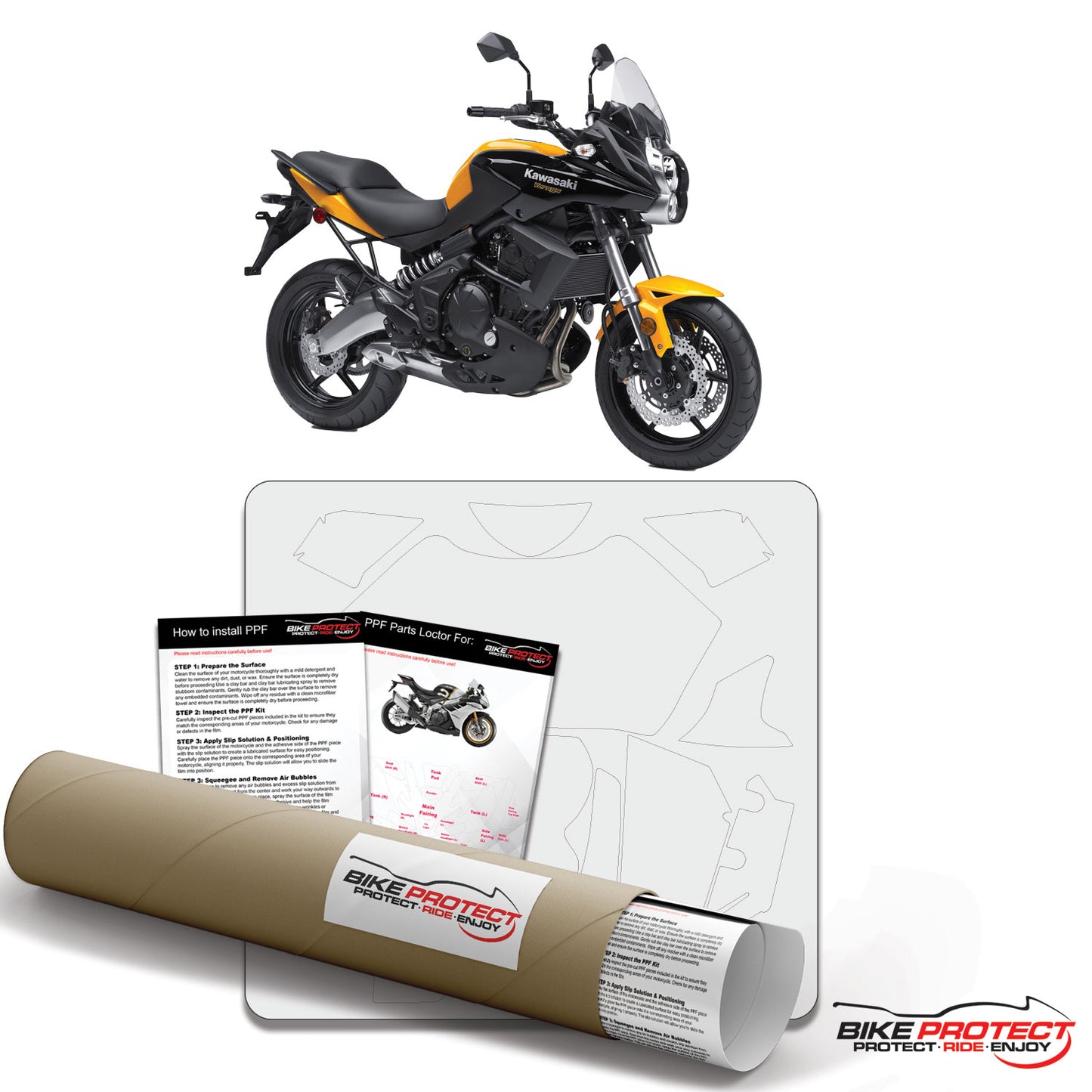 Kawasaki Versys 650 (2010-2015) PPF Paint Protection Film Kit