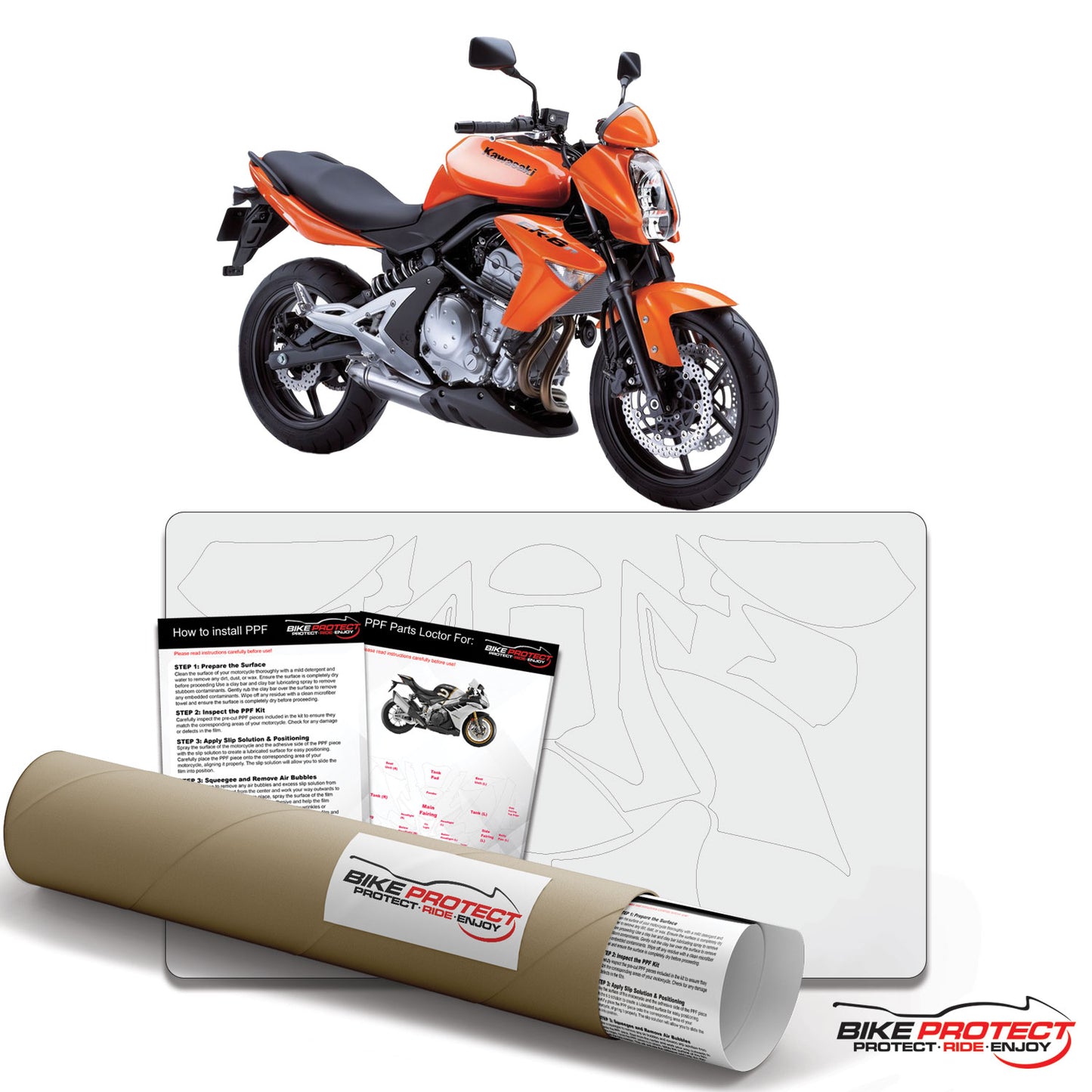 Kawasaki ER-6N (2009-2011) PPF Paint Protection Film Kit