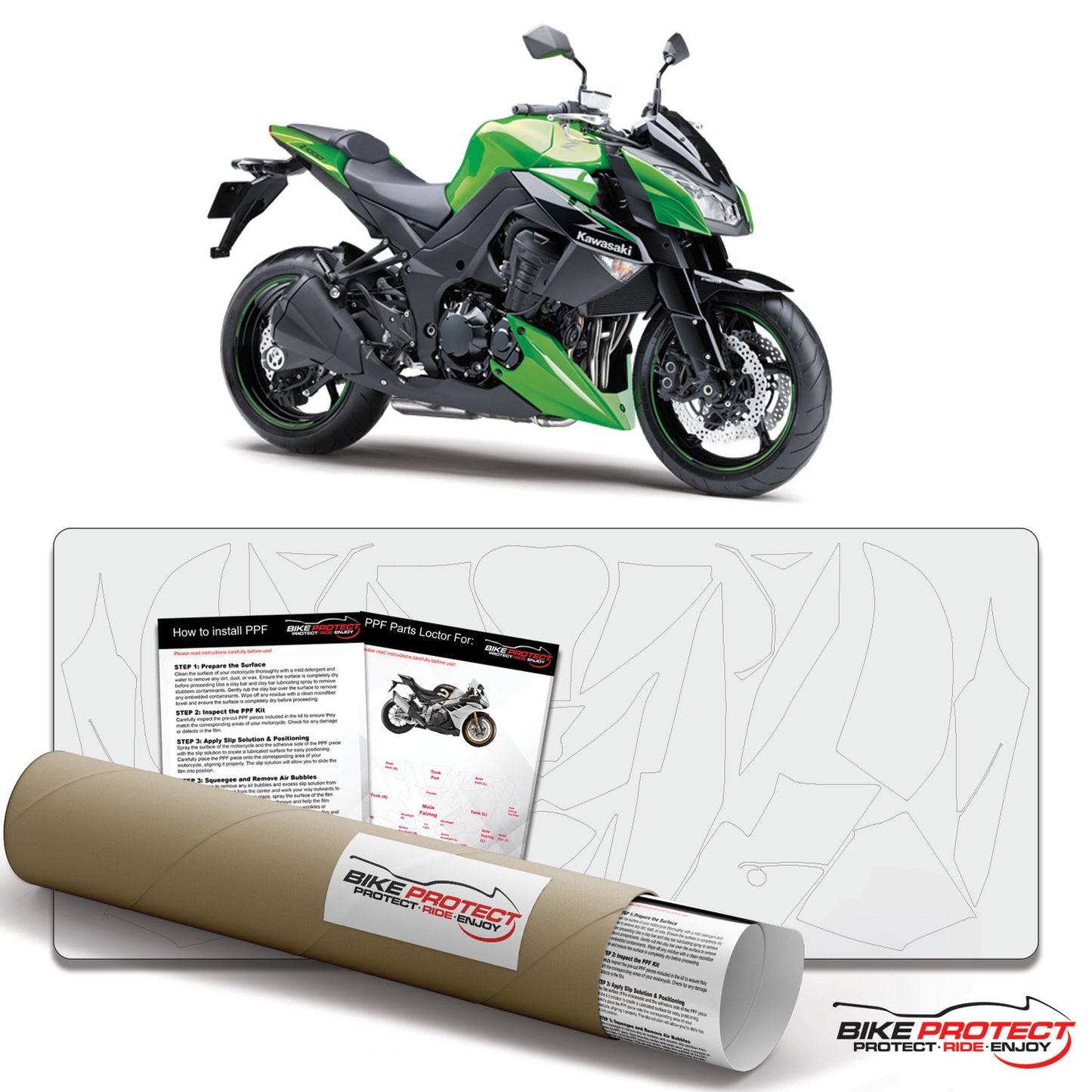 Kawasaki Z1000 (2010-2013) PPF Paint Protection Film Kit