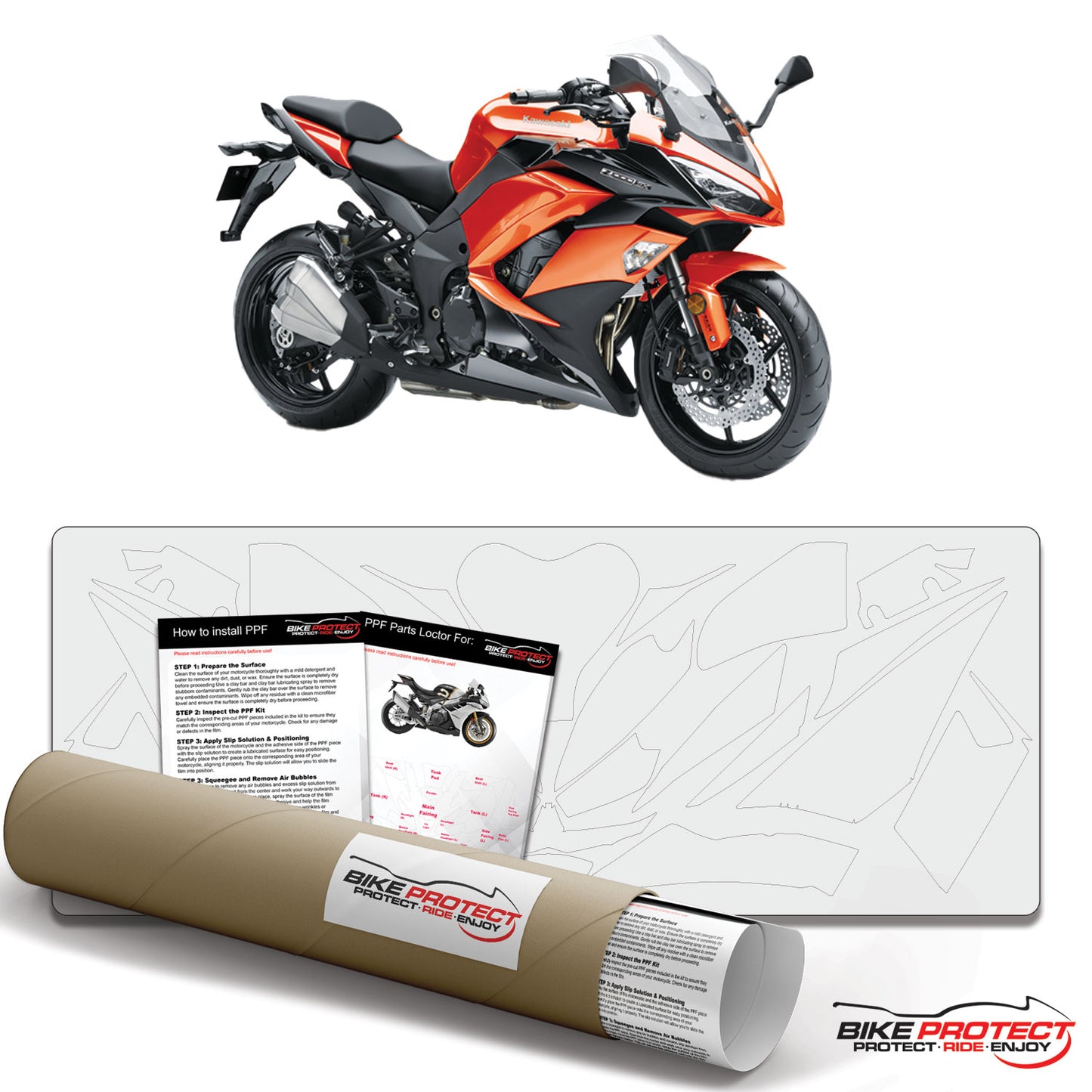Kawasaki Z1000 SX (2011-2019) PPF Paint Protection Film Kit