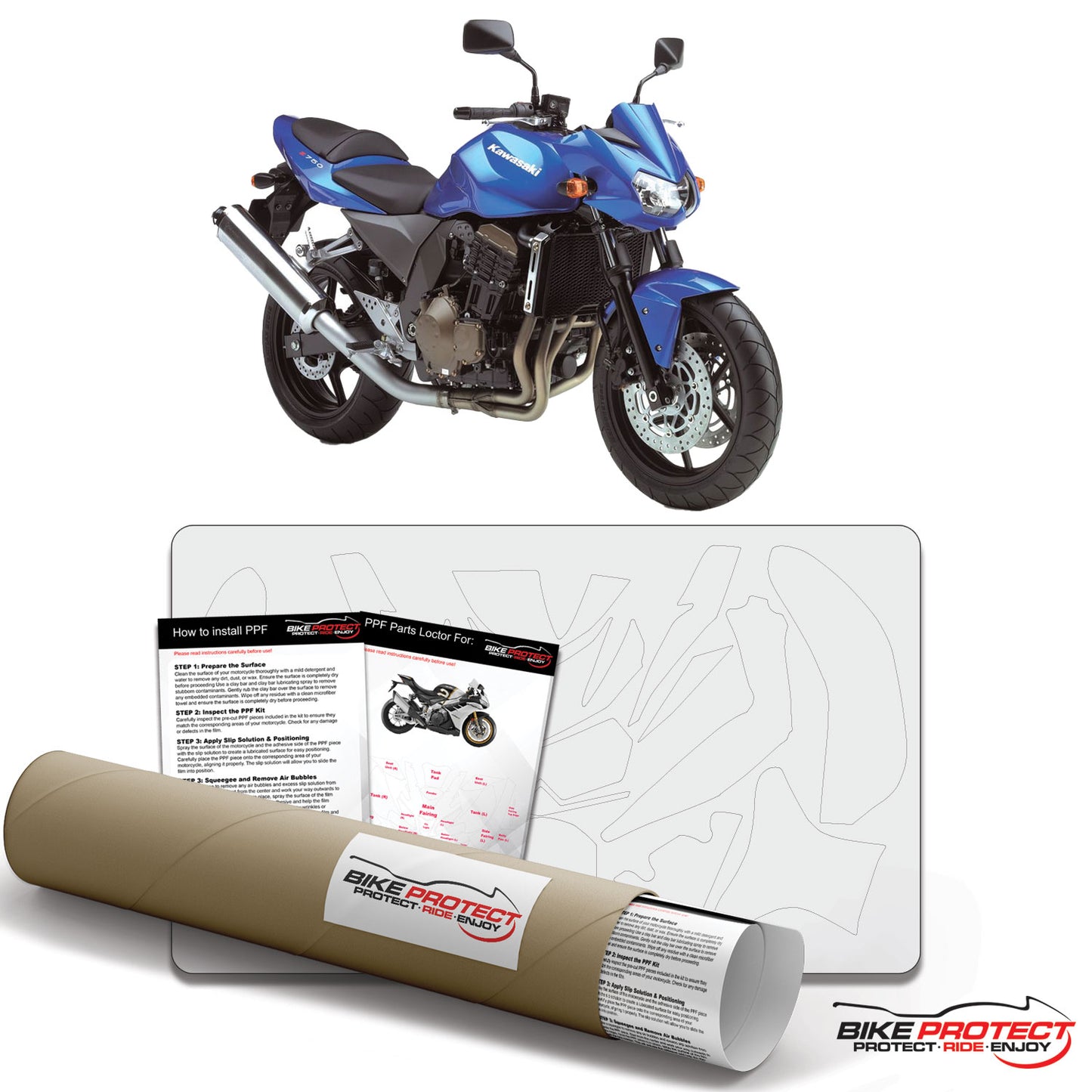 Kawasaki Z750 (2007-2012) PPF Paint Protection Film Kit