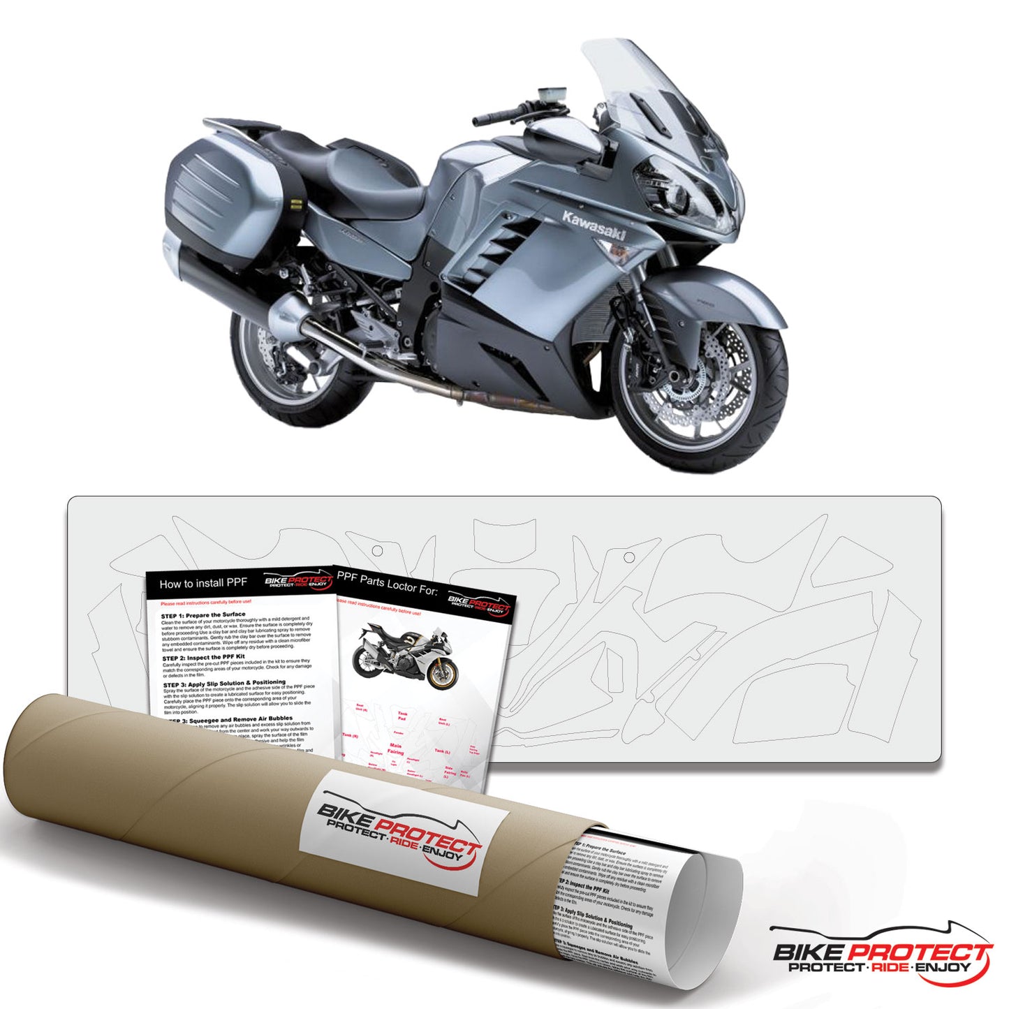 Kawasaki GTR1400 (2007-2009) PPF Paint Protection Film Kit