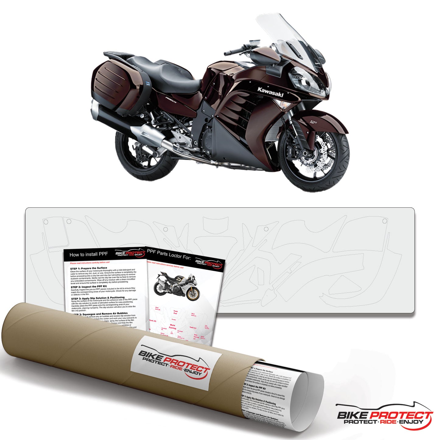 Kawasaki GTR1400 (2010-2014) PPF Paint Protection Film Kit