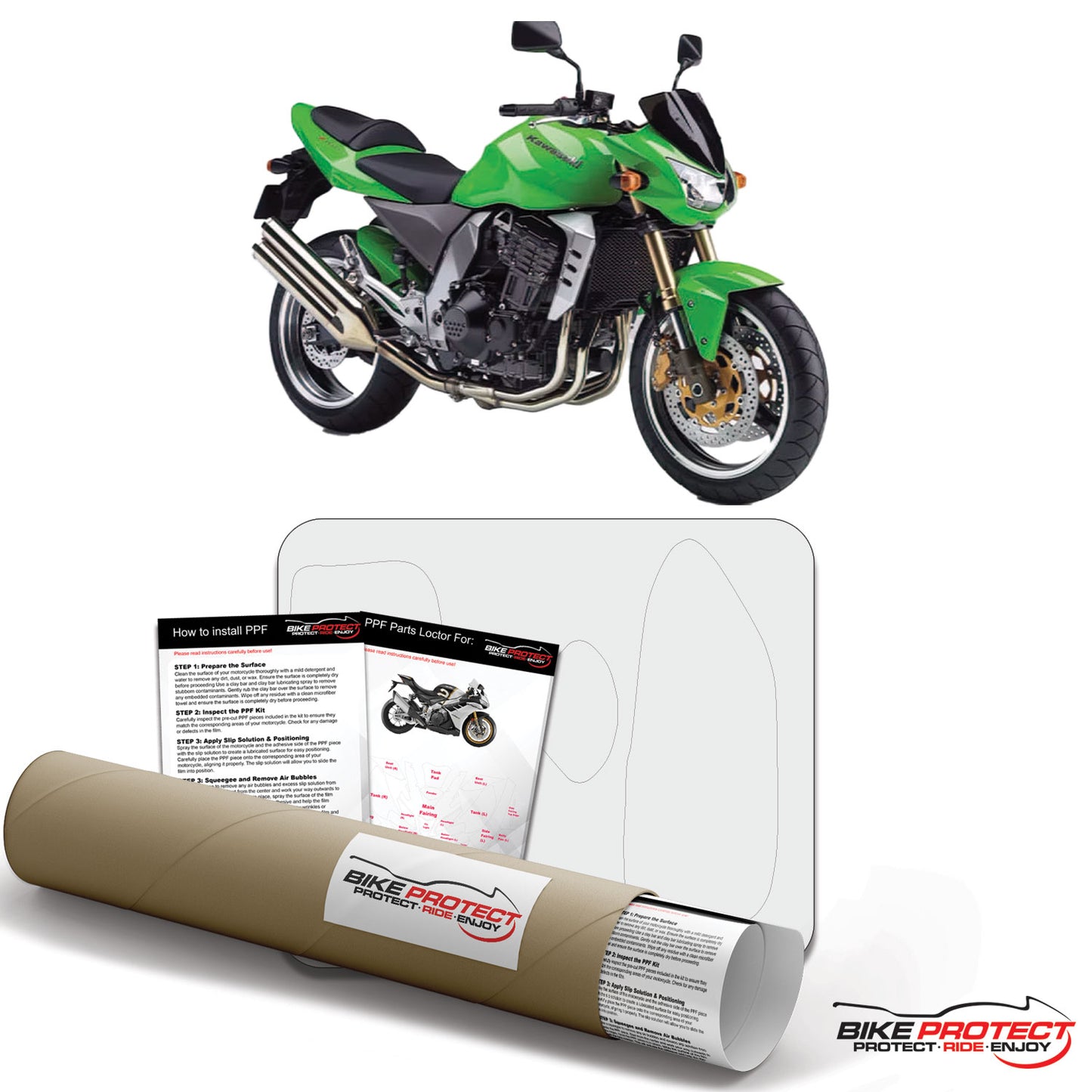 Kawasaki Z1000 (2003-2006) PPF Paint Protection Film Kit