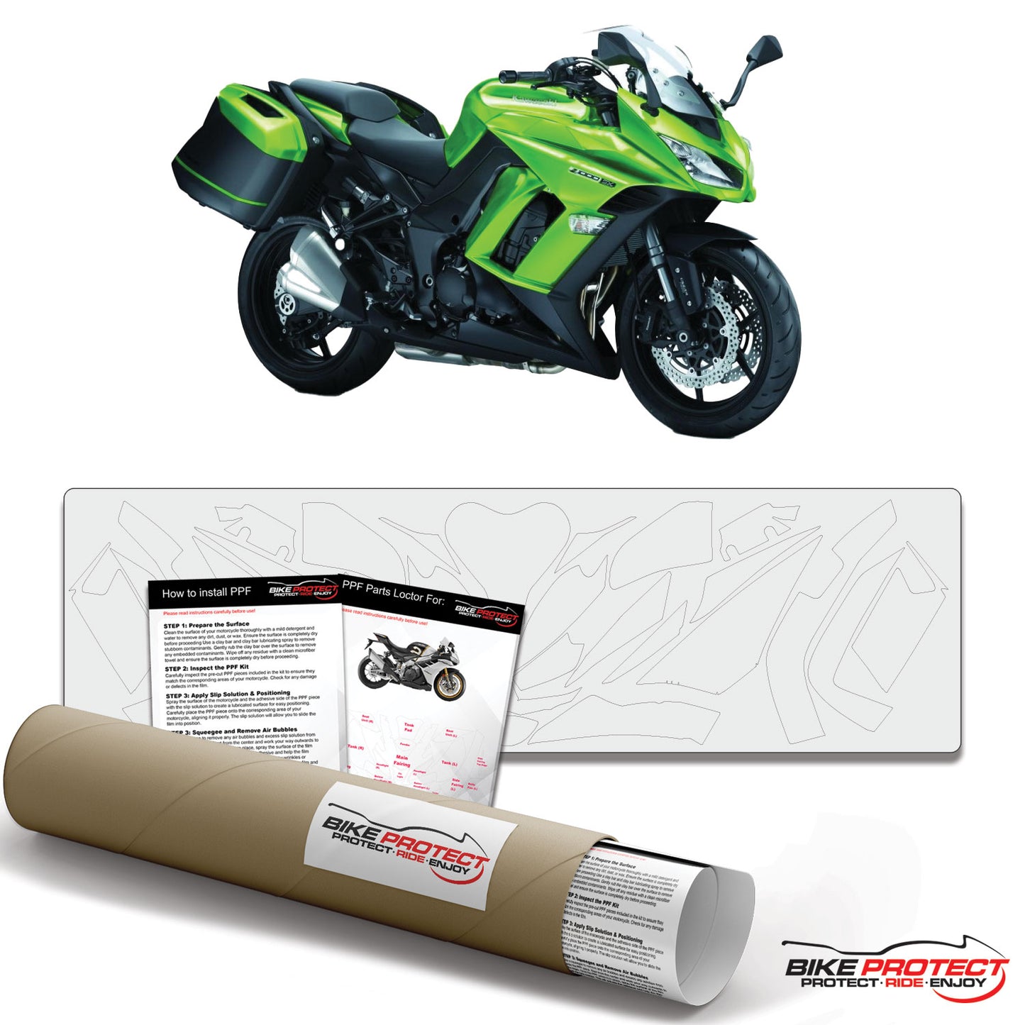 Kawasaki Z1000 SX Touring (2011-2019) PPF Paint Protection Film Kit