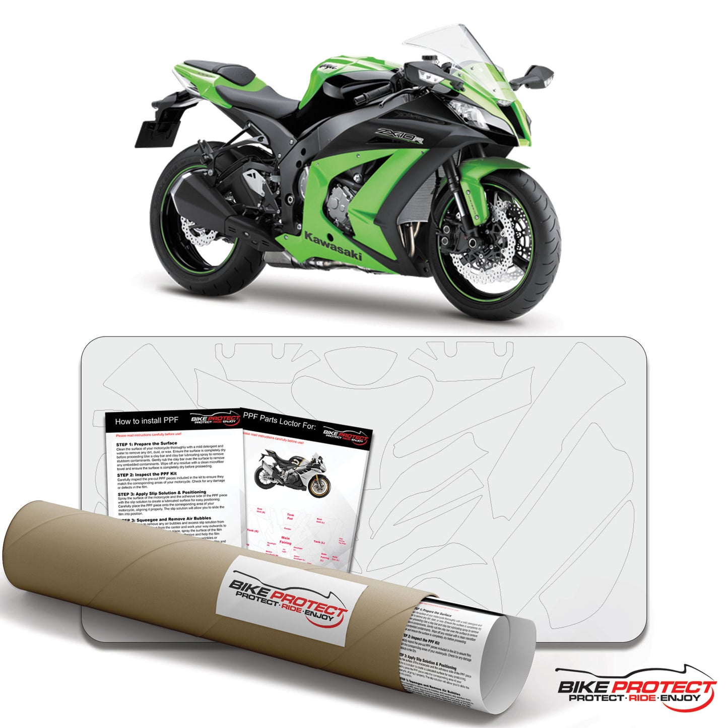 Kawasaki ZX-10R (2010-2015) PPF Paint Protection Film Kit