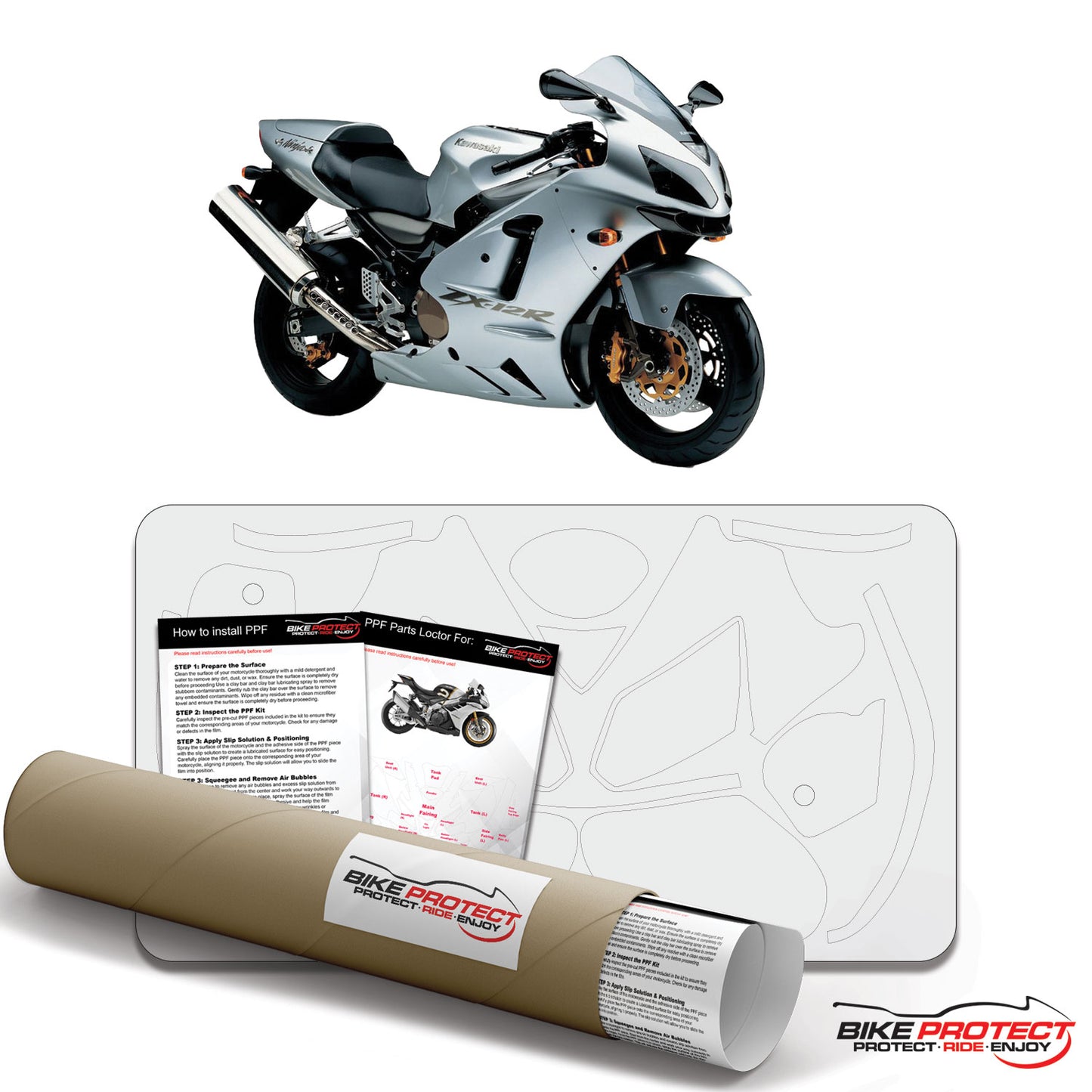 Kawasaki ZX-12R (2000-2006) PPF Paint Protection Film Kit