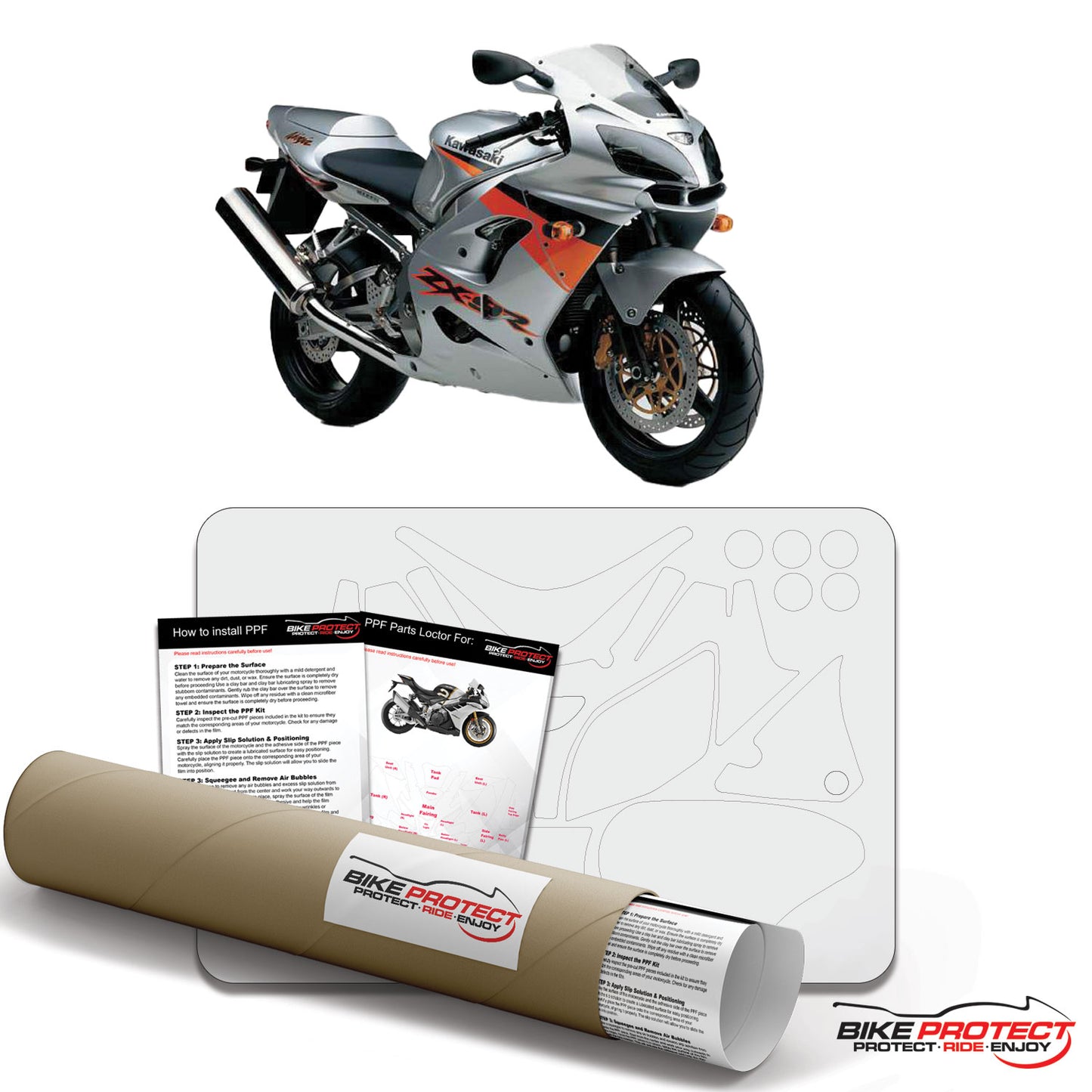 Kawasaki ZX-9R (2002-2003) PPF Paint Protection Film Kit