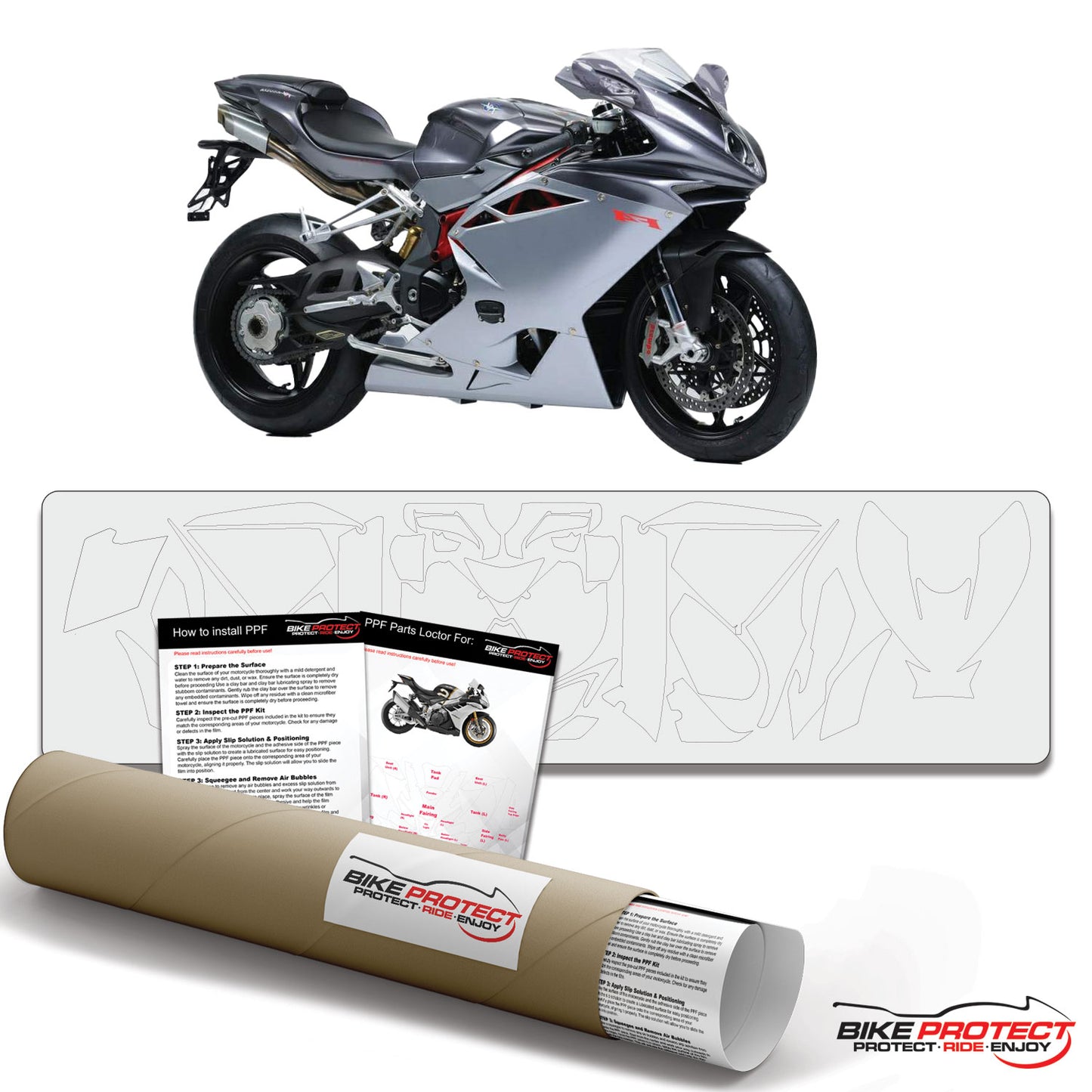 MV Agusta F4 1000R (2010 - 2014) PPF Paint Protection Film Kit