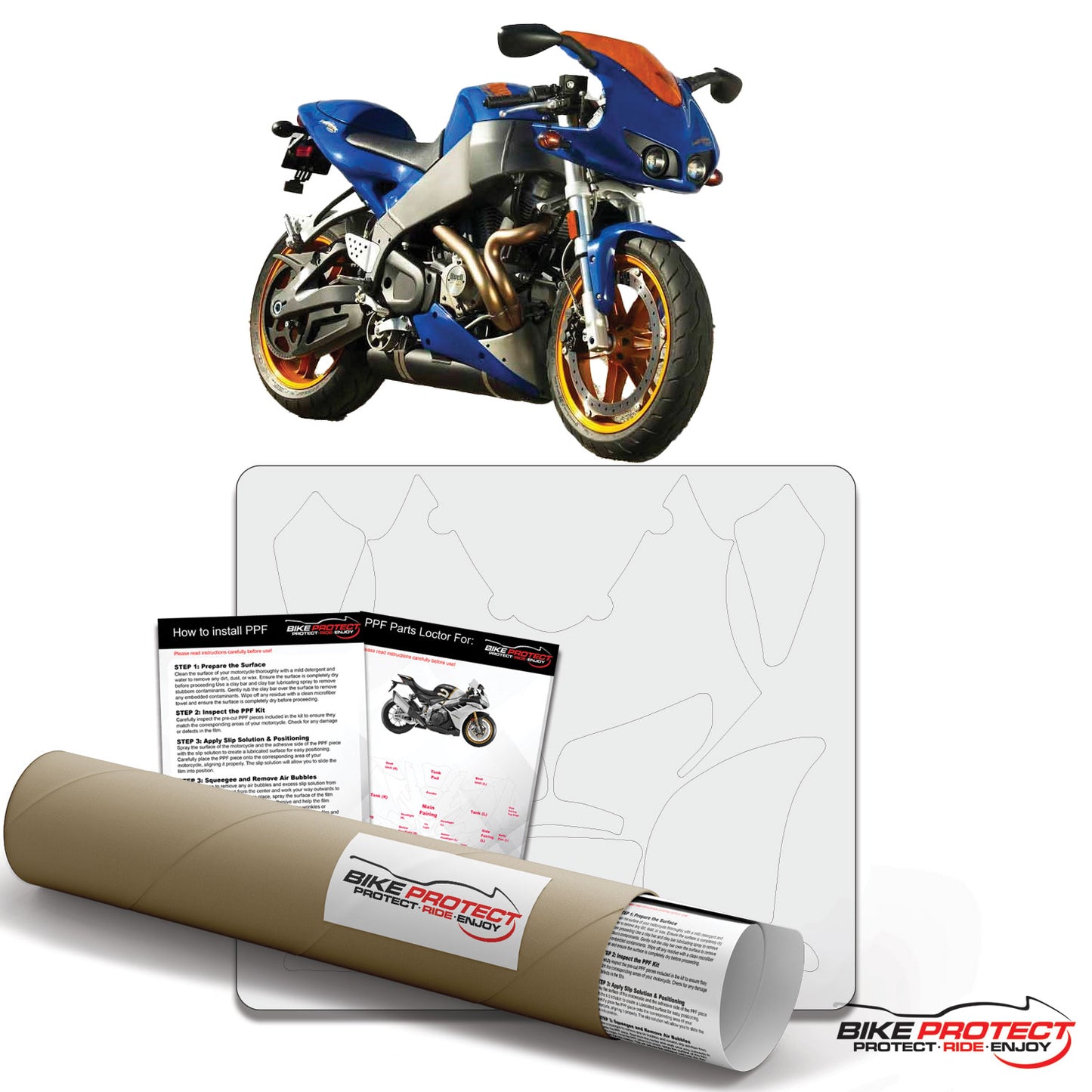 Buell XB12R Firebolt (2003 - 2010) PPF Paint Protection Film Kit
