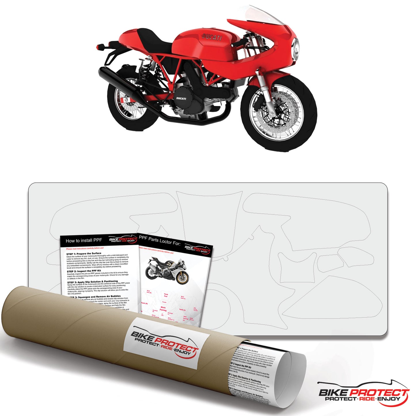 Ducati Sport 1000s (2006 - 2009) PPF Paint Protection Film Kit