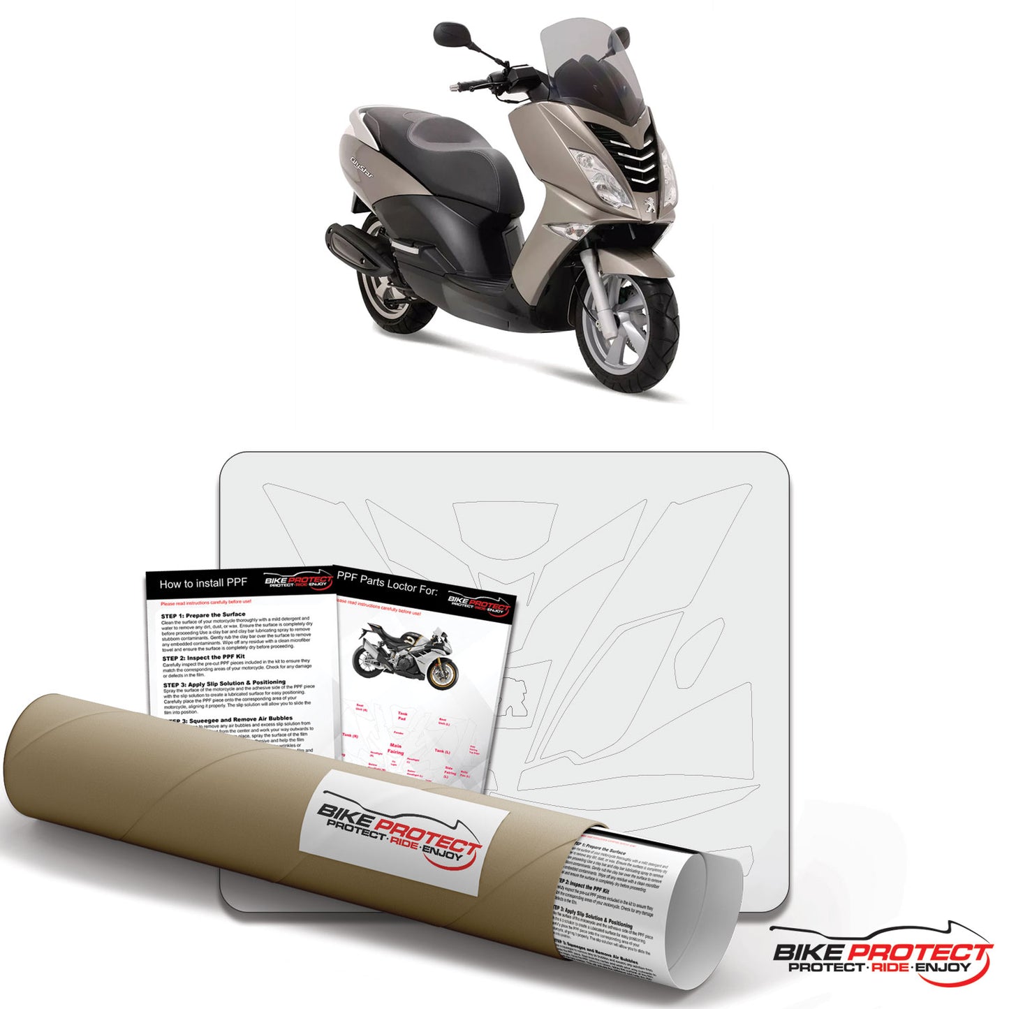 Peugeot Citystar 125 (2011 - 2018) PPF Paint Protection Film Kit