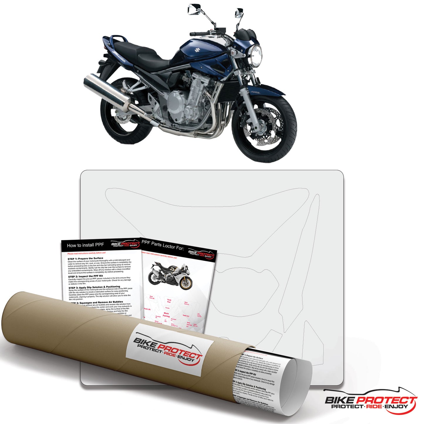 Suzuki Bandit 650 (2005 - 2008) PPF Paint Protection Film Kit