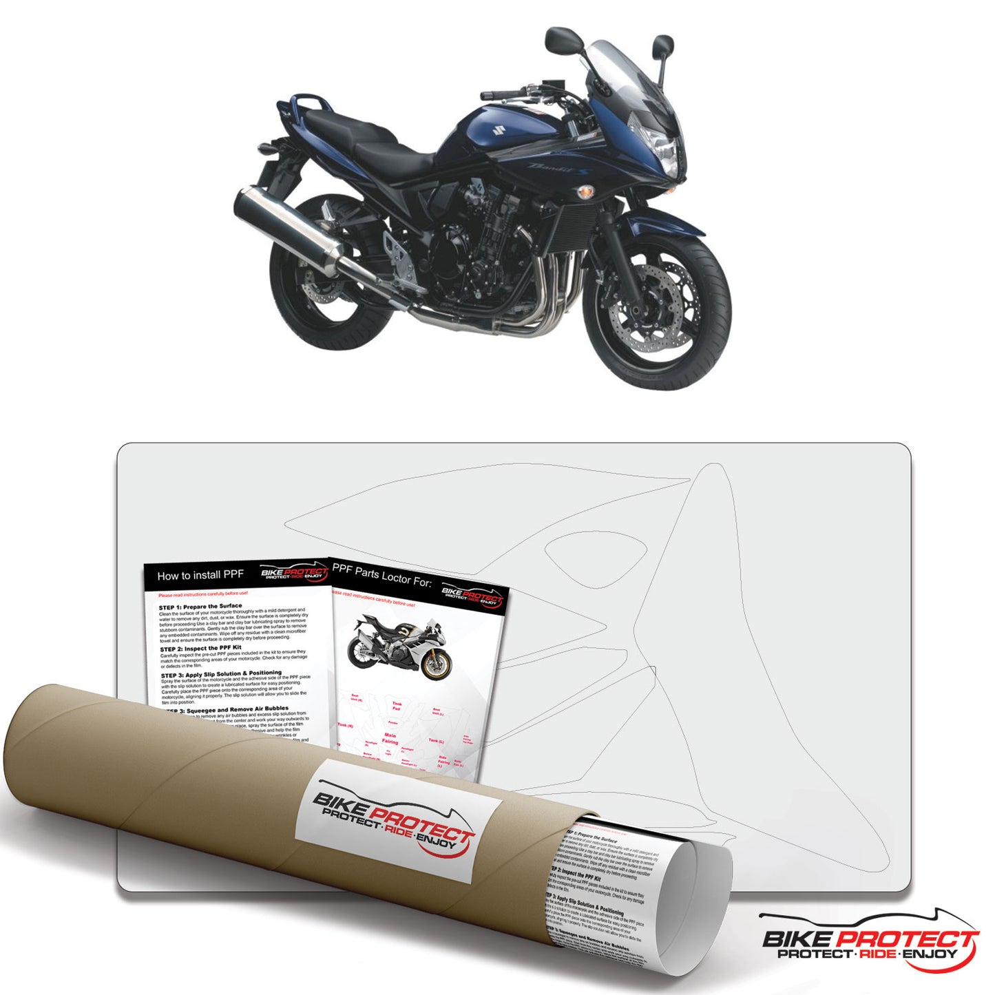 Suzuki Bandit 650S (2009 - 2012) PPF Paint Protection Film Kit