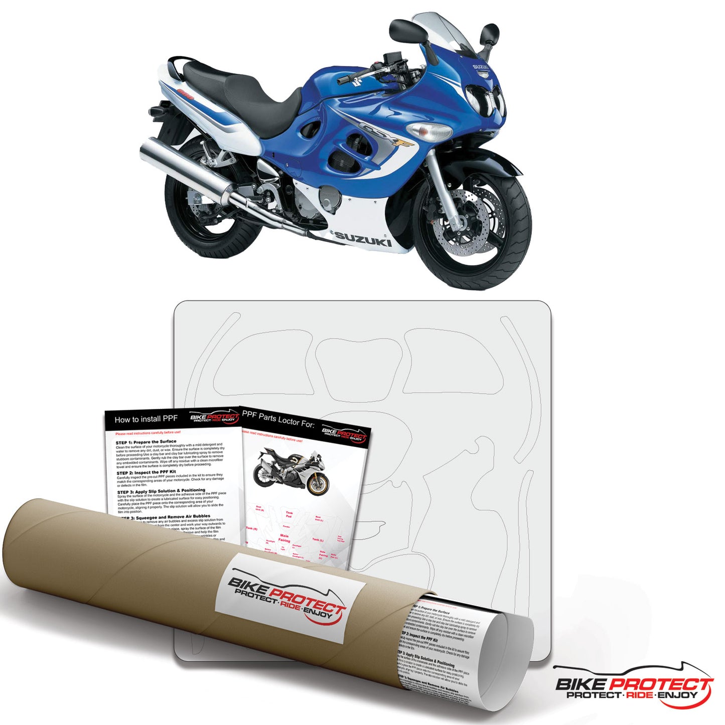 Suzuki GSXF 600 / 700 (2003 - 2007) PPF Paint Protection Film Kit