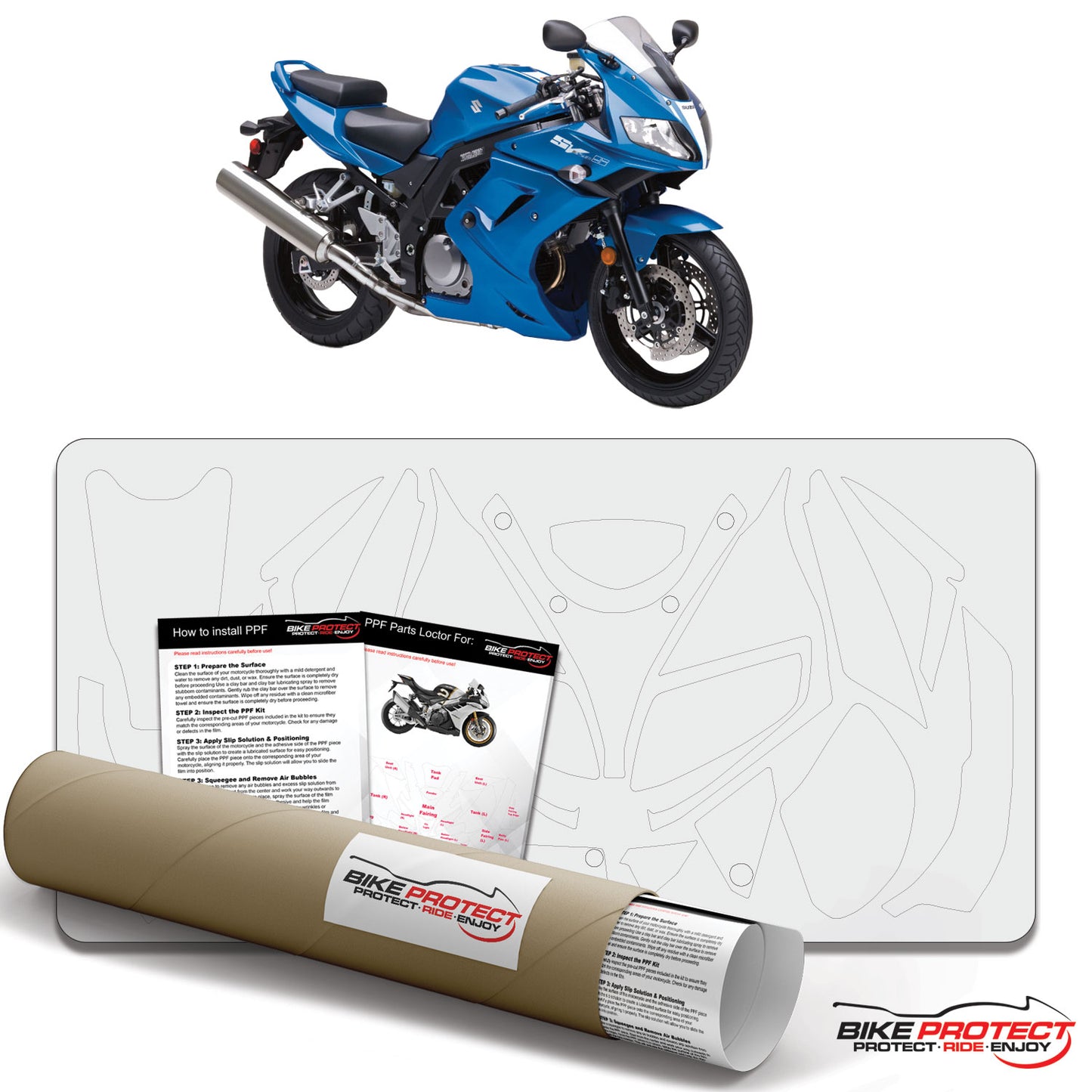 Suzuki SV650S Sport (2008 - 2012) PPF Paint Protection Film Kit