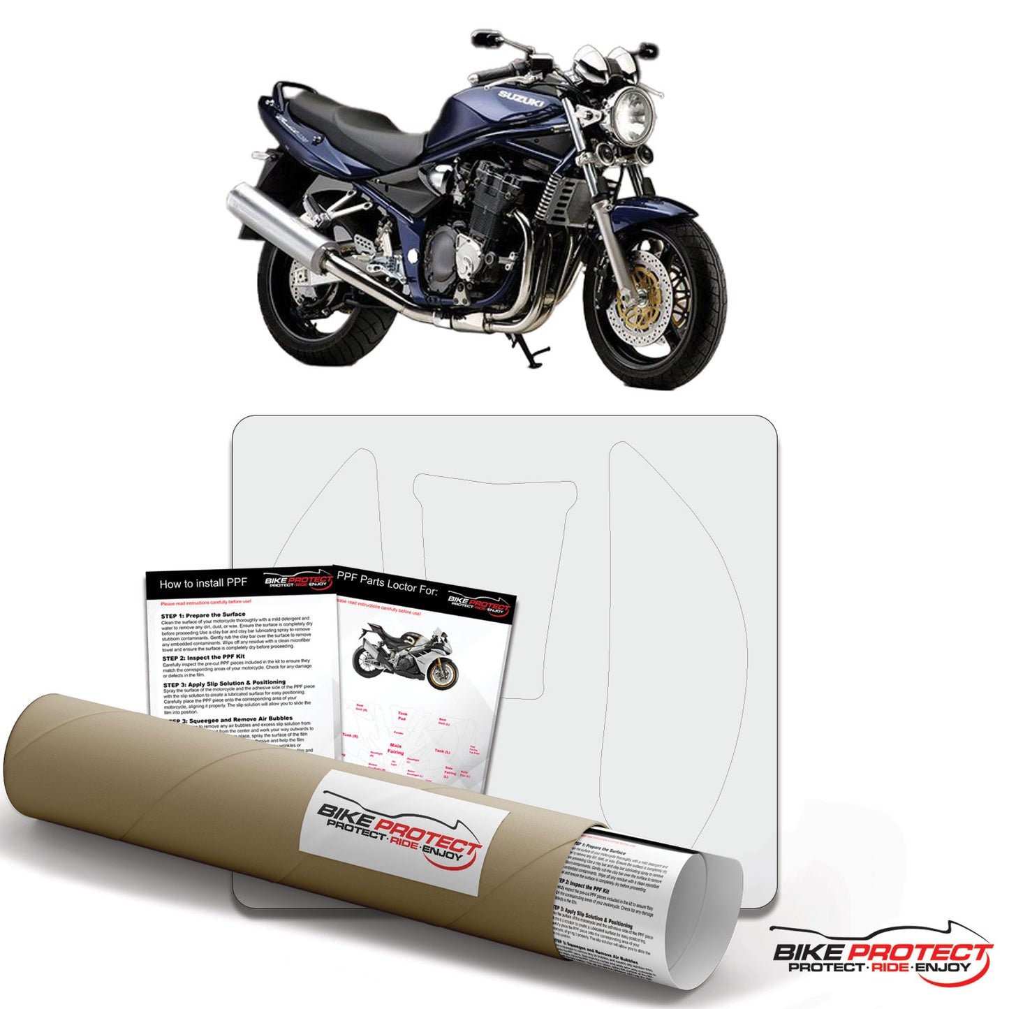 Suzuki Bandit 1200 (2000 - 2004) PPF Paint Protection Film Kit