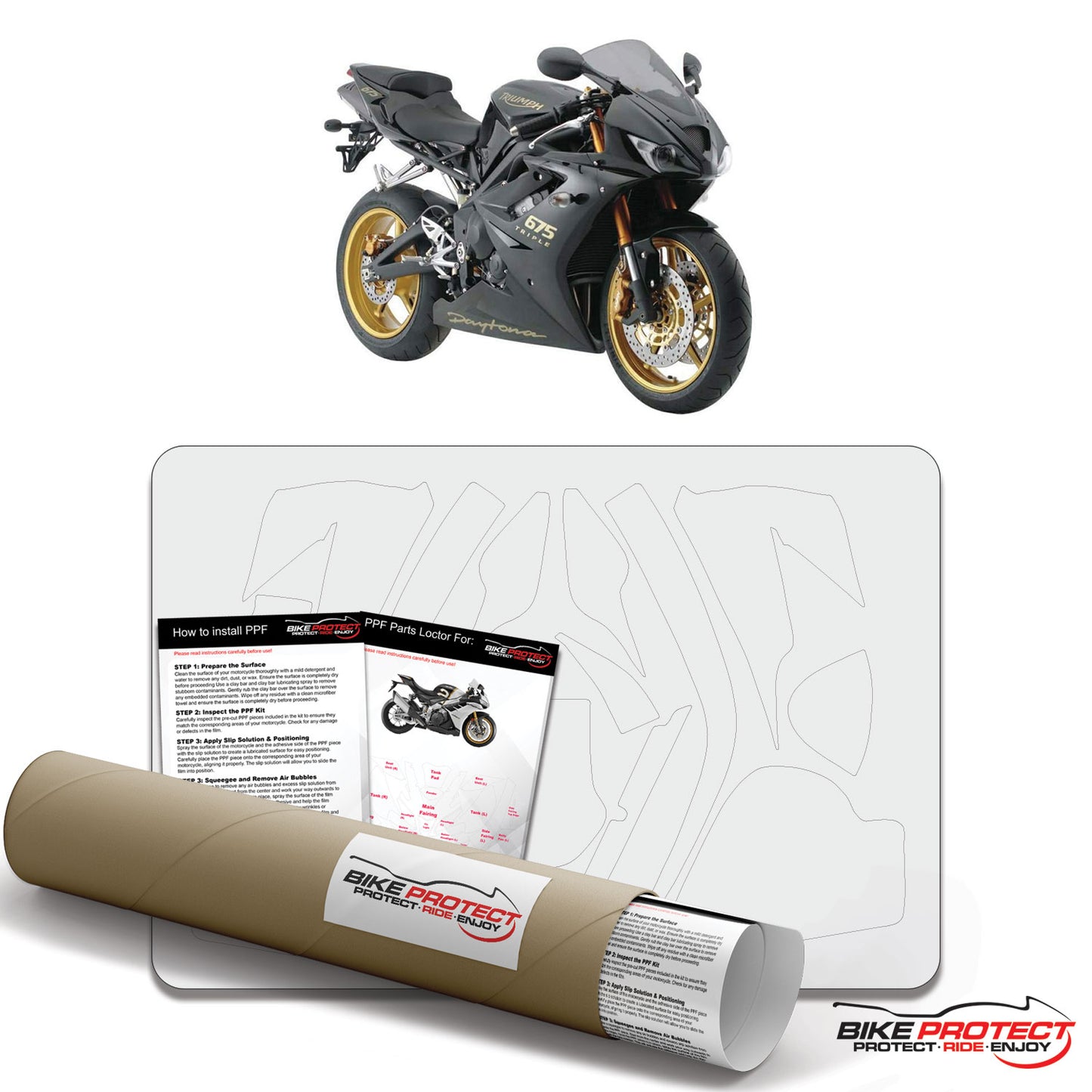 Triumph Daytona 675 (2006 - 2008) PPF Paint Protection Film Kit