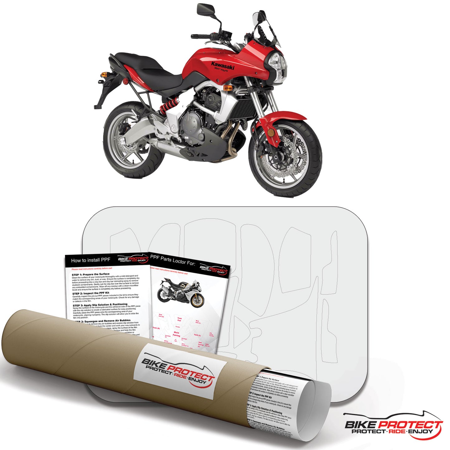 Kawasaki Versys 650 (2006-2009) PPF Paint Protection Film Kit
