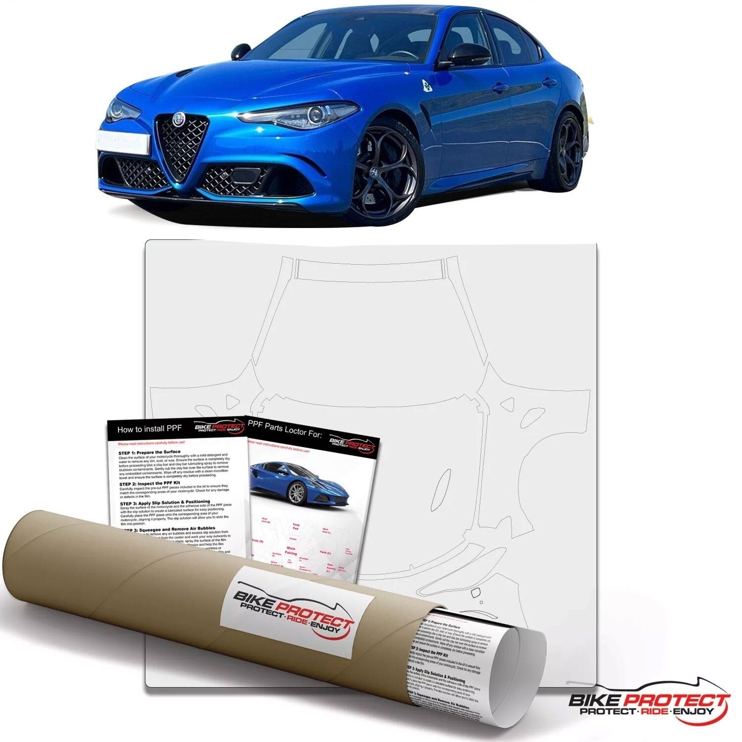 Alfa Romeo Giulia Quadrifoglio (2016 - 2023) PPF Paint Protection Film Kit