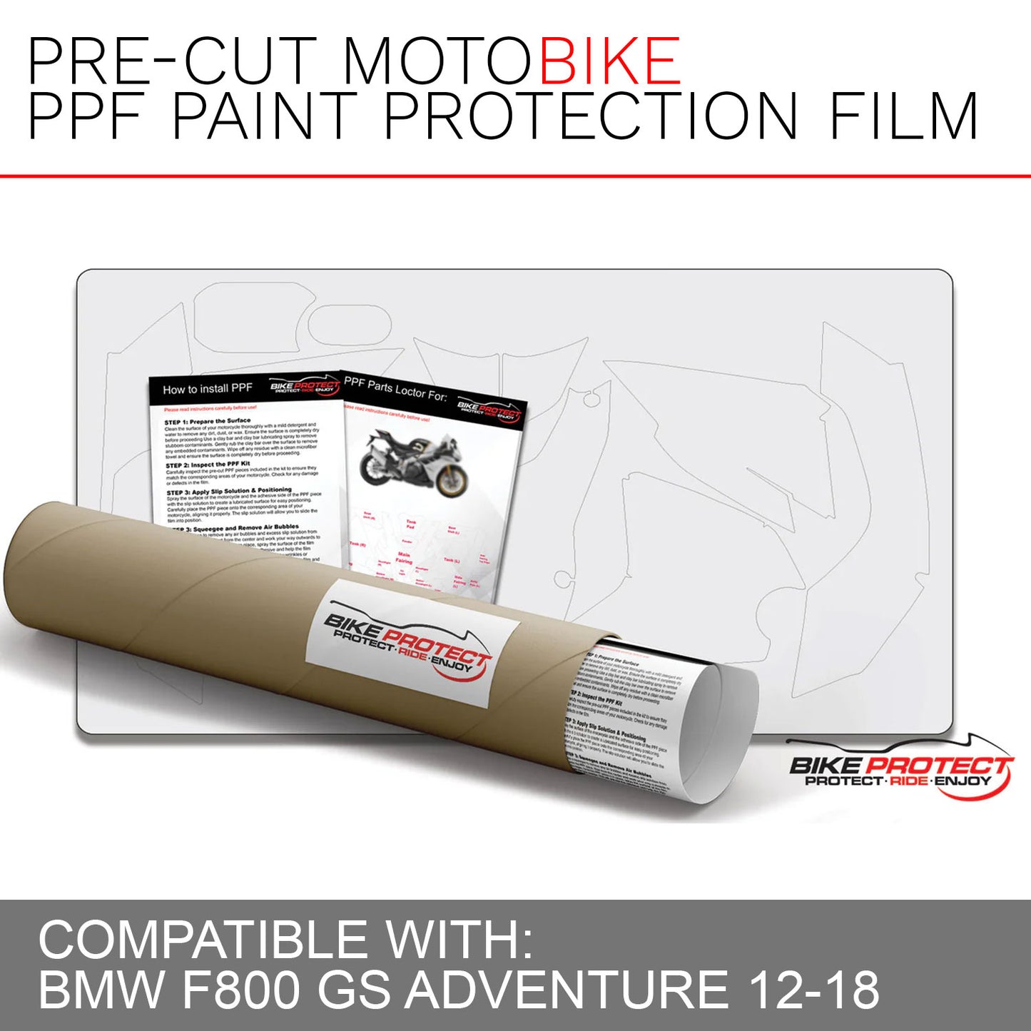 BMW F800 GS Adventure (2012 - 2018) PPF Paint Protection Film Kit