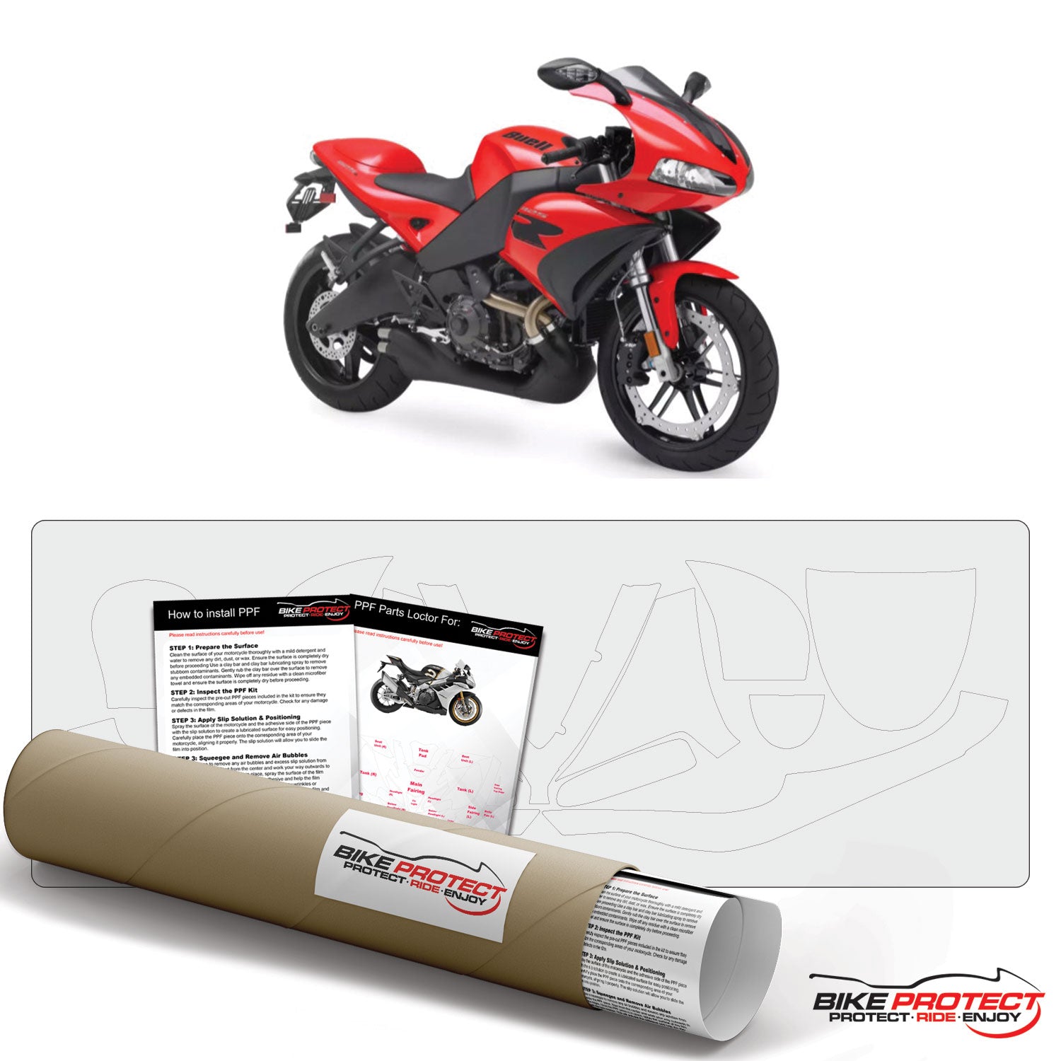 Buell 1125 R (2007 - 2010) PPF Paint Protection Film Kit