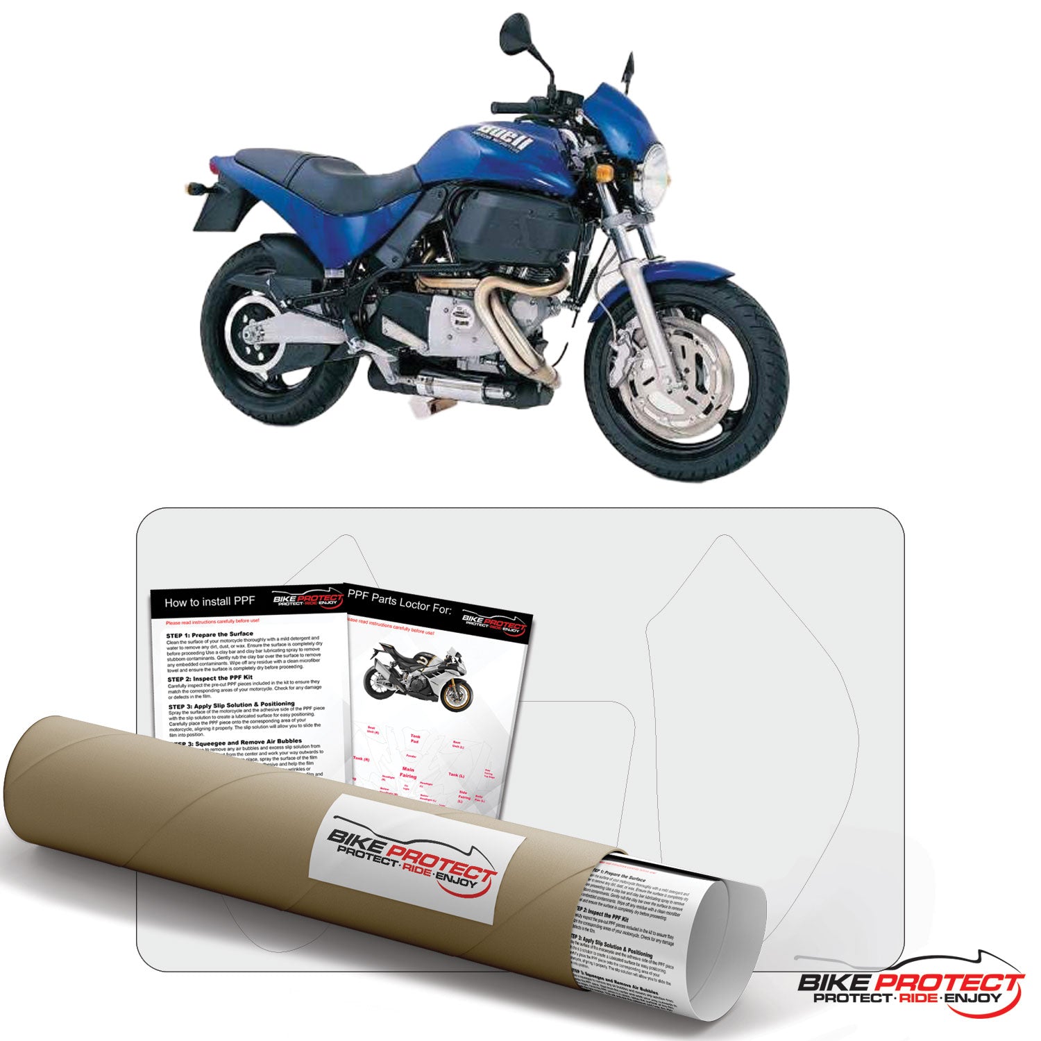 Buell M2 Cyclone (1997 - 2002) PPF Paint Protection Film Kit