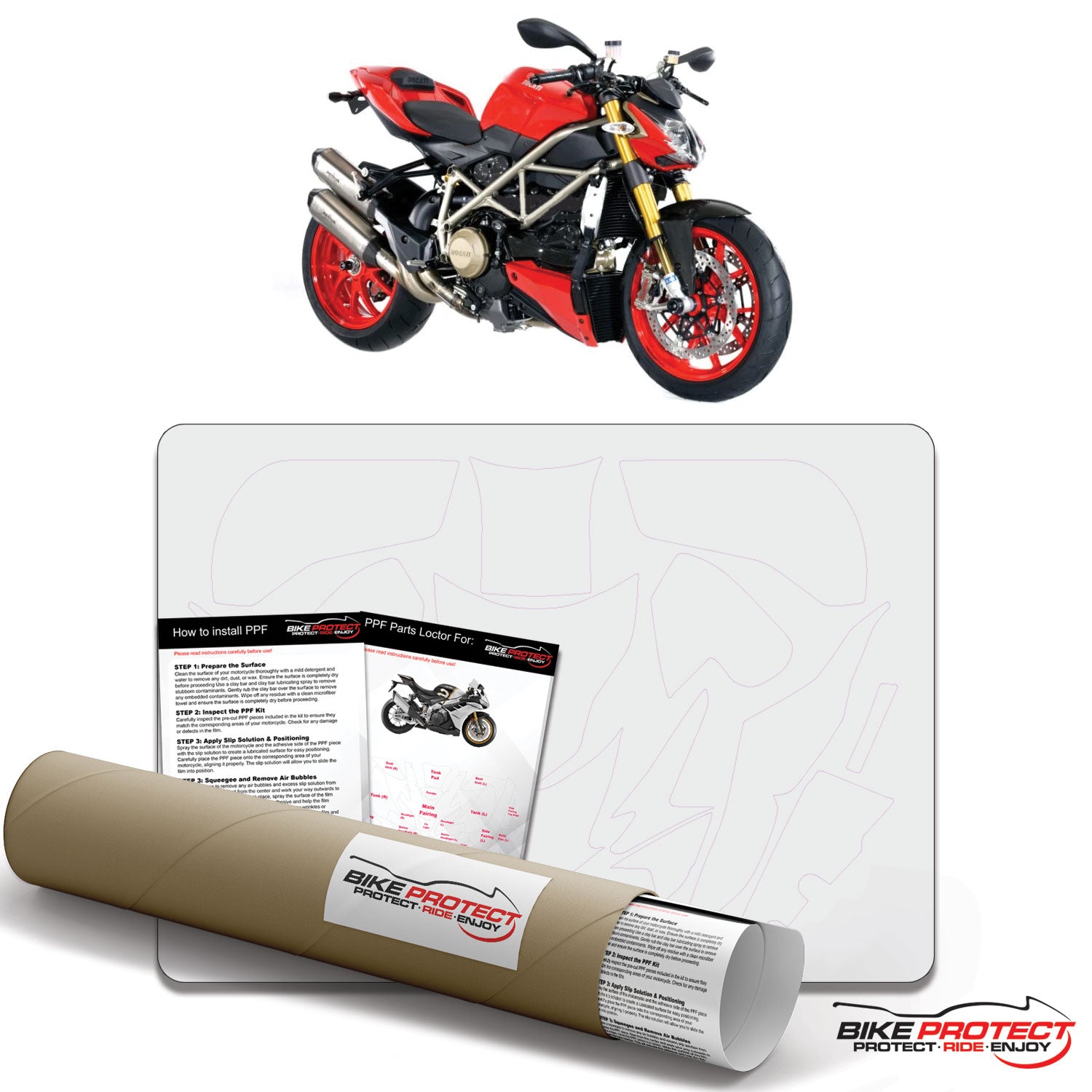Ducati Streetfighter 1100 / 1100S (2009-2012) Motorcycle PPF Paint Protection Kit