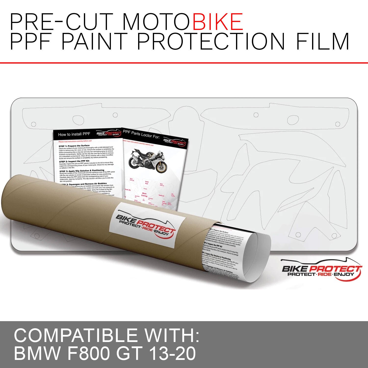 BMW F800 GT (2013 - 2020) PPF Paint Protection Film Kit