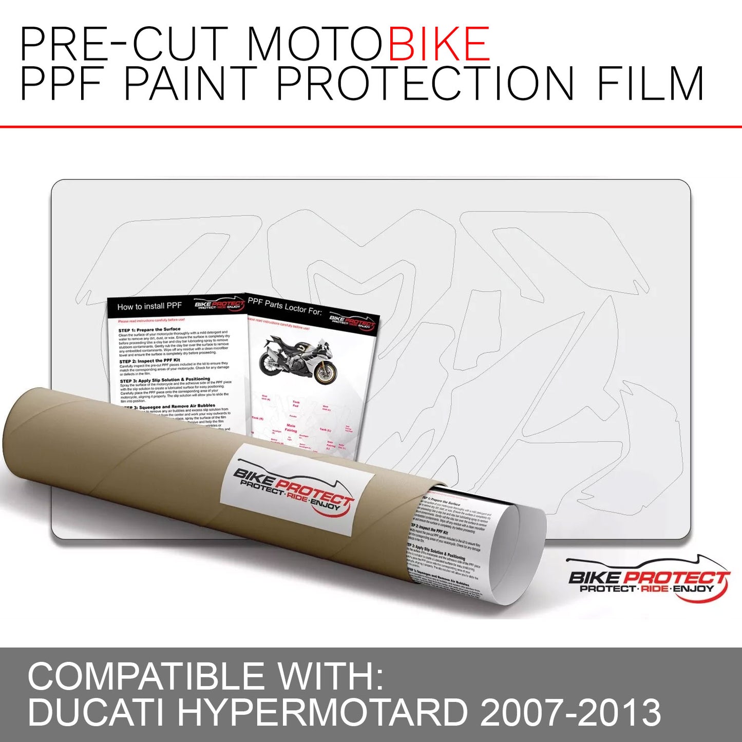 Ducati Hypermotard (2007-2013) PPF Paint Protection Film Kit