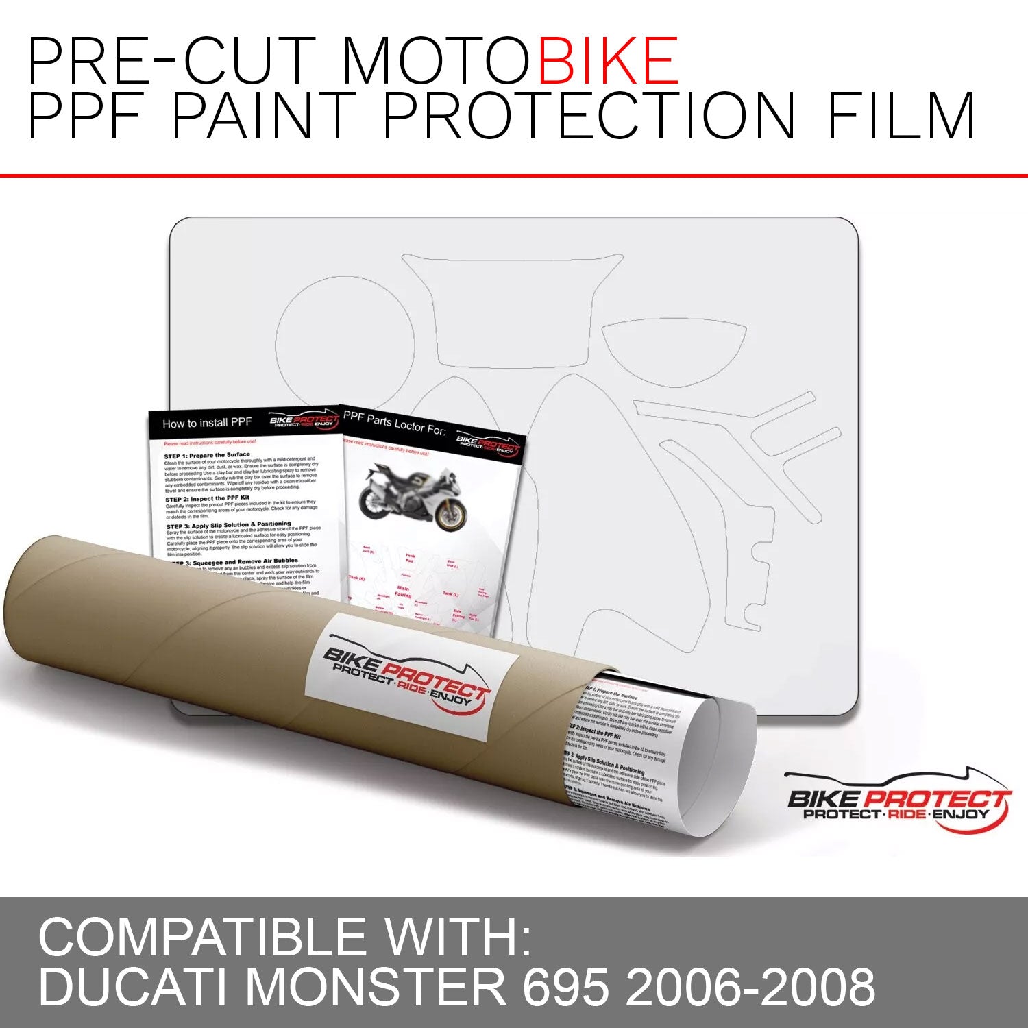 Ducati Monster 695 (2006 - 2008) PPF Paint Protection Film Kit