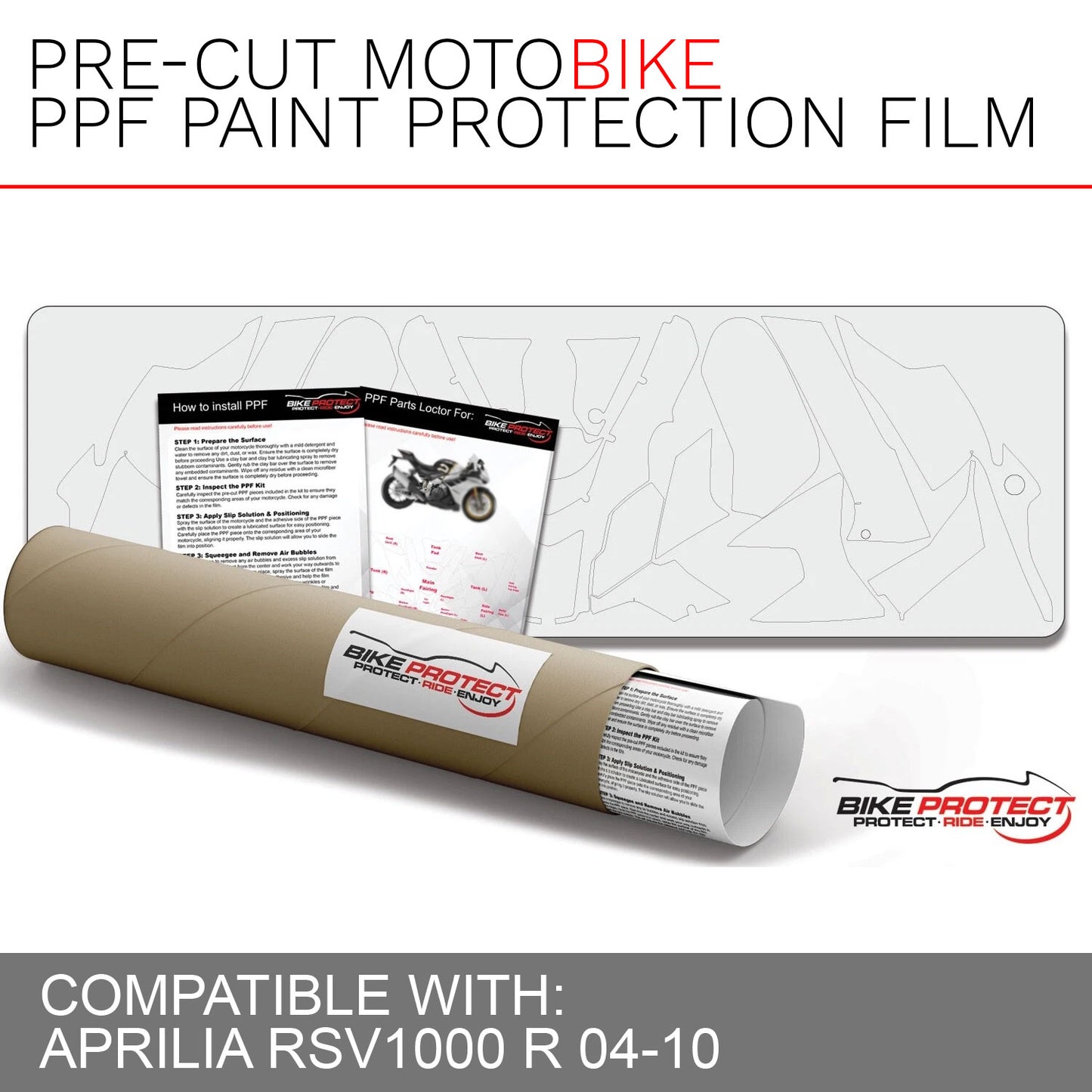 Aprilia RSV1000 R (2004 - 2010) PPF Paint Protection Film Kit