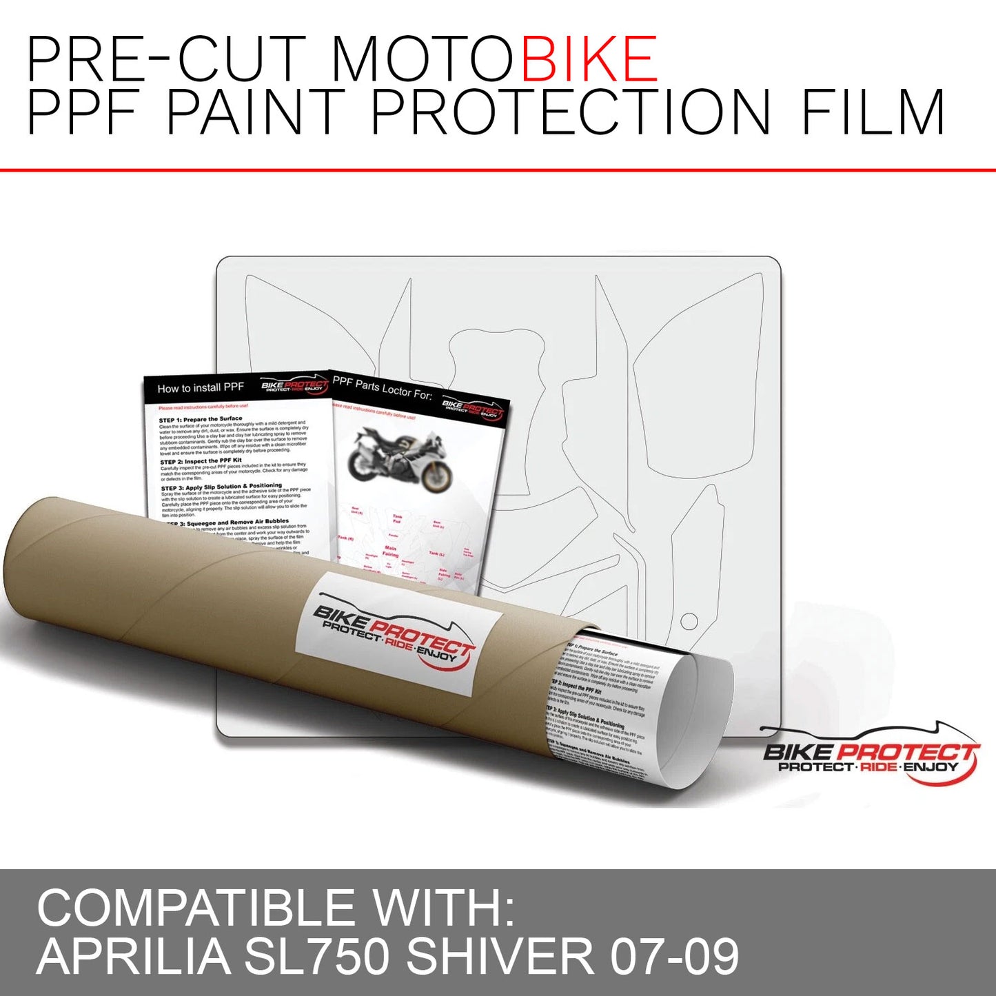 Aprilia Shiver SL750 (2007 - 2009) PPF Paint Protection Film Kit