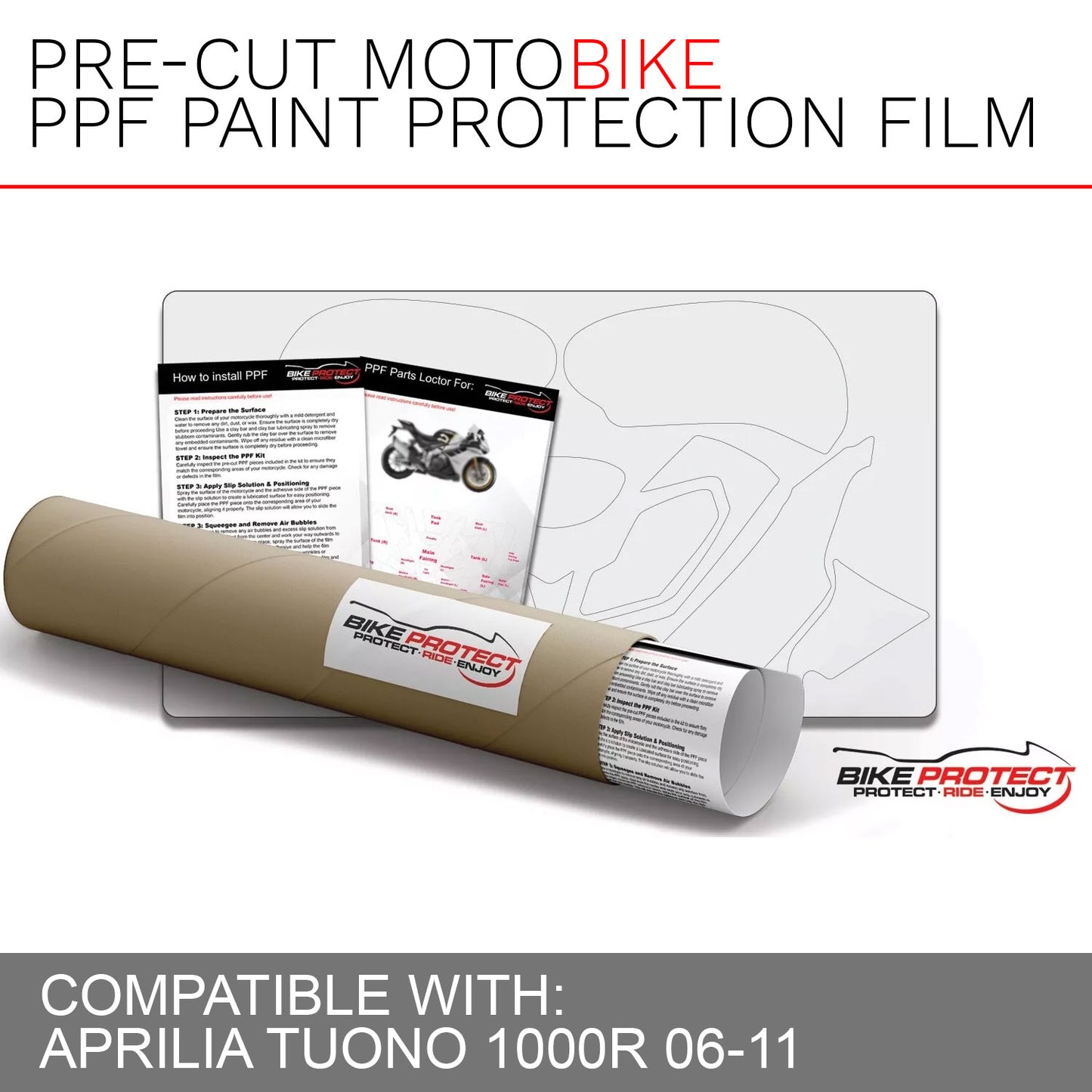 Aprilia Tuono 1000R Factory (2006 - 2011) PPF Paint Protection Film Kit