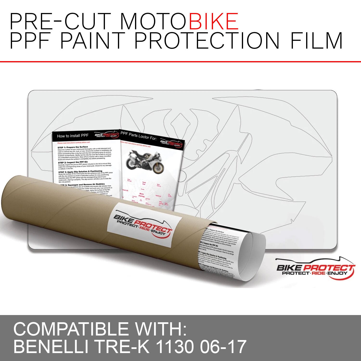Full Paint Protection Film Kit Stone Guard for Benelli TRE-K 1130 06-17