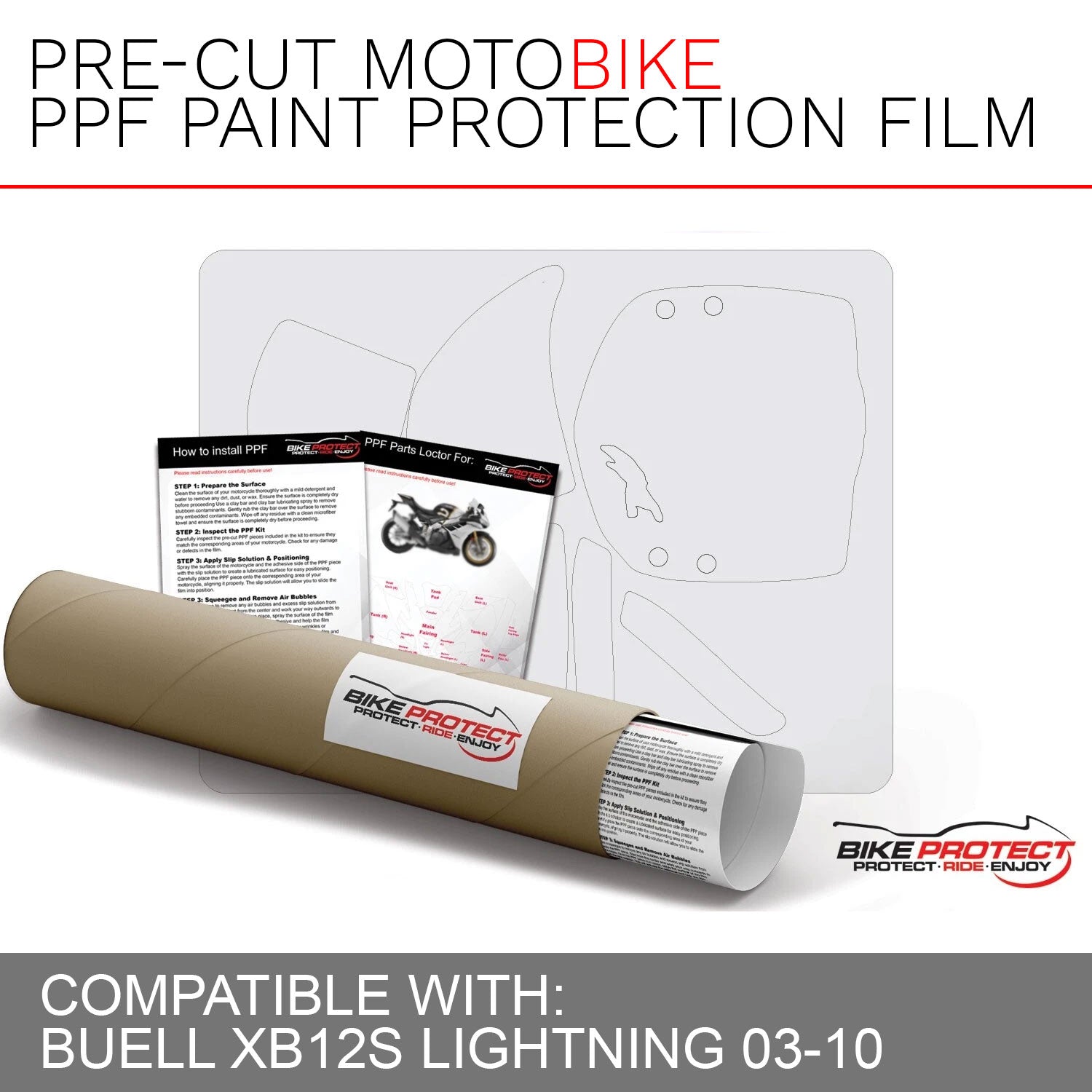 Buell XB12S Lightning (2003 - 2010) PPF Paint Protection Film Kit
