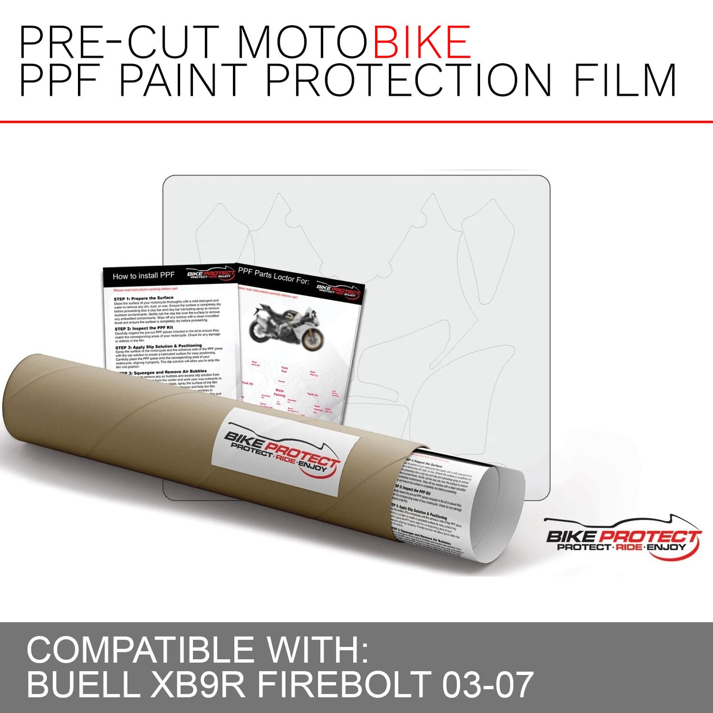 Buell XB9R Firebolt (2003 - 2007) PPF Paint Protection Film Kit