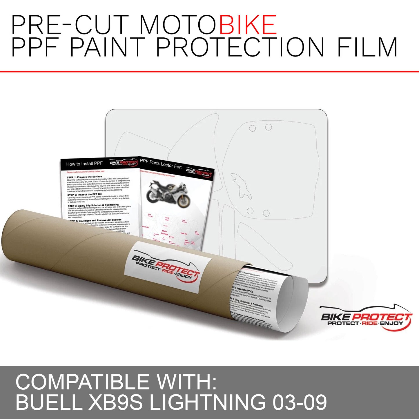 Buell XB9S Lightning (2003 - 2009) PPF Paint Protection Film Kit